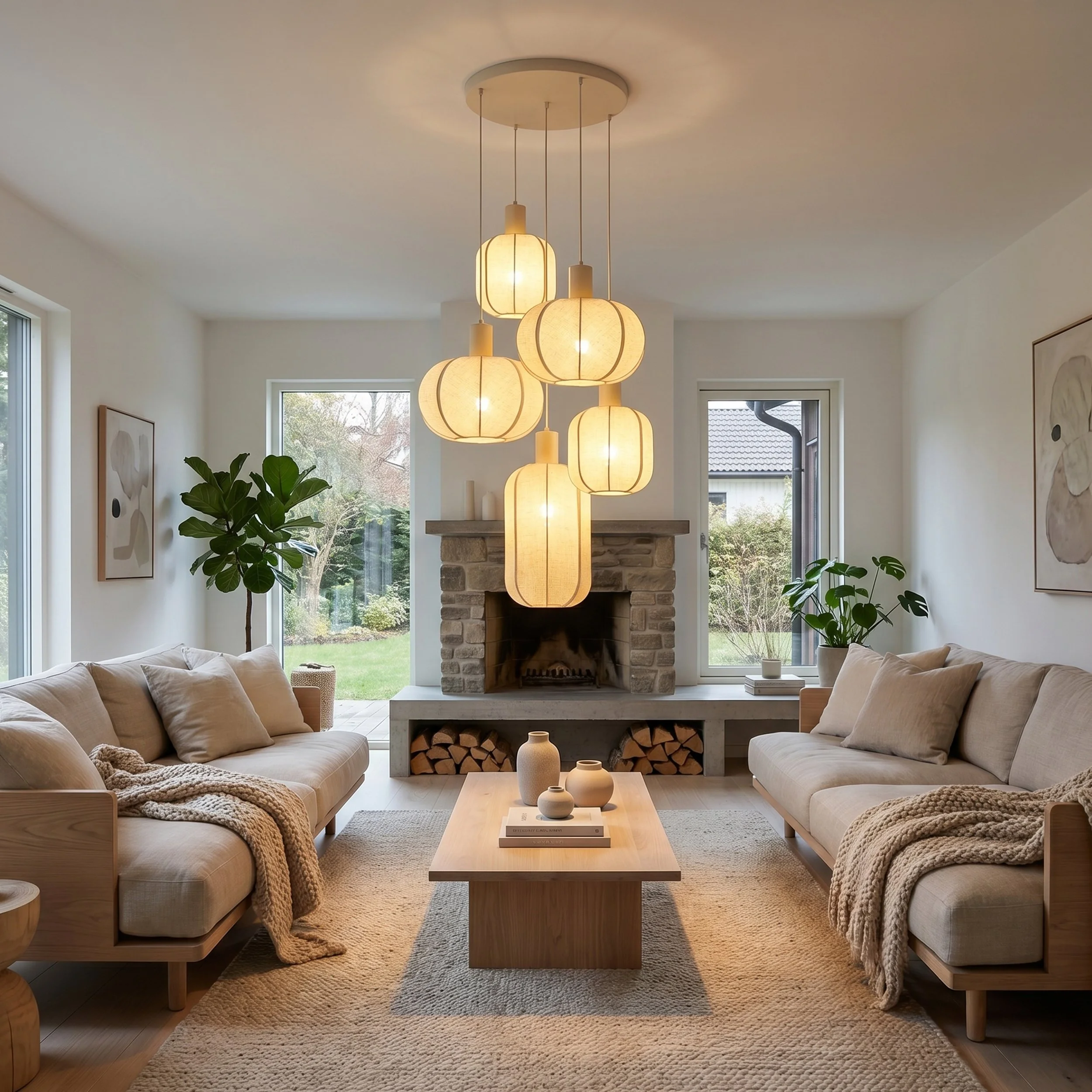 2026 New Model Bohemian Linen Pendant Light