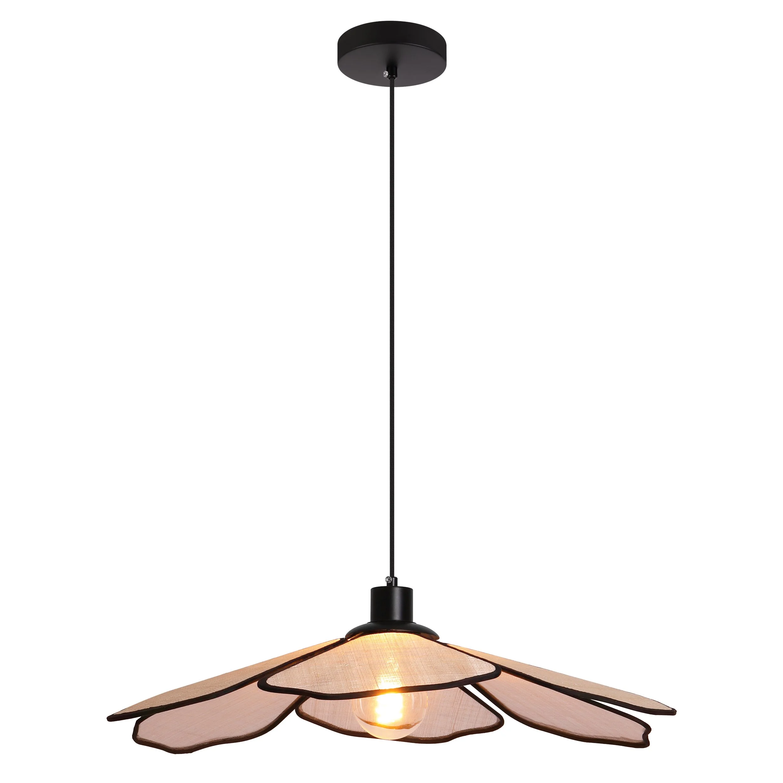 Wholesale Custom Wabi-Sabi Flower Shape Pendant Lamp Handwoven Hanging Light for Home Interior Decoration Pendant Lighting