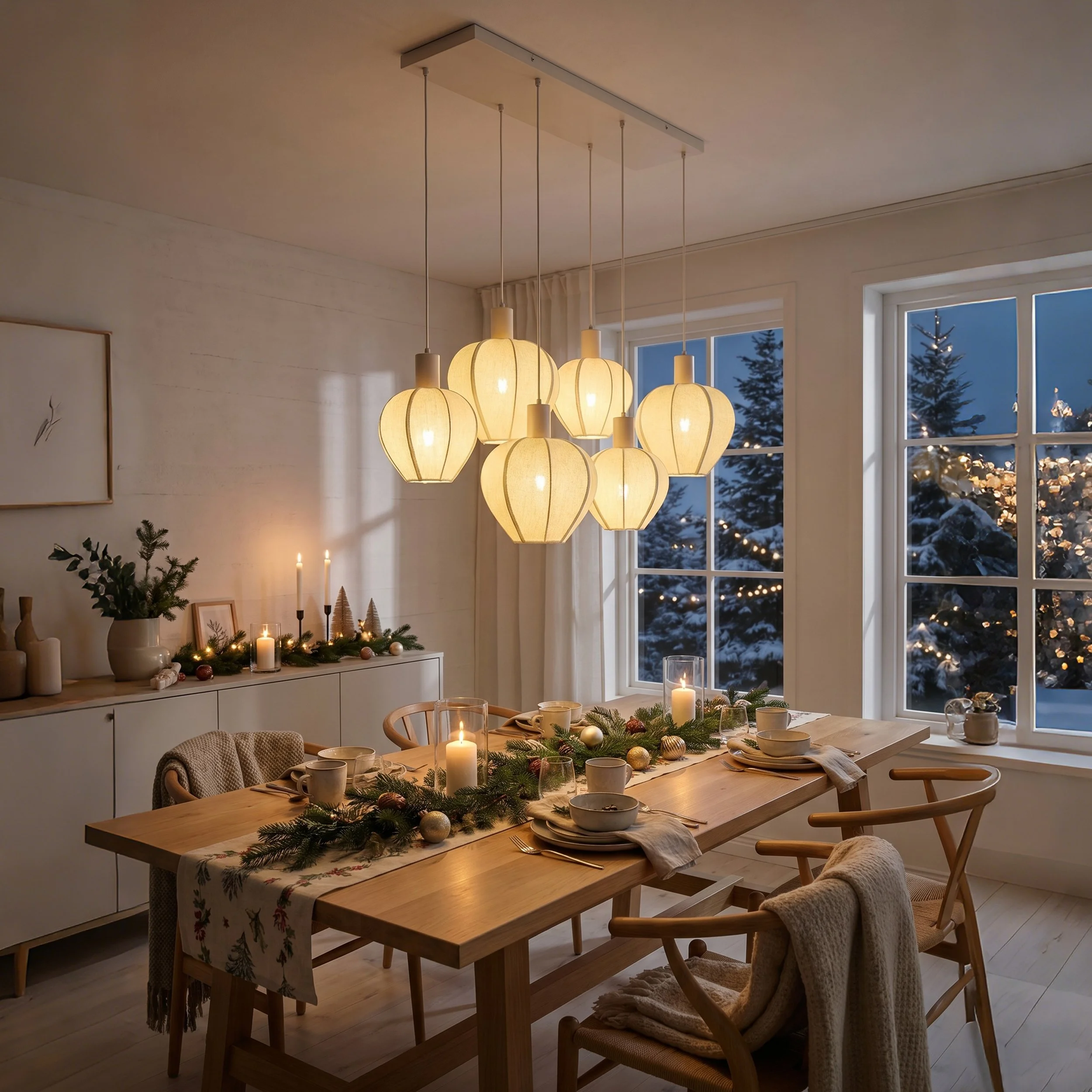 Multi Lights Linear Hanging Lamp for Dining Room