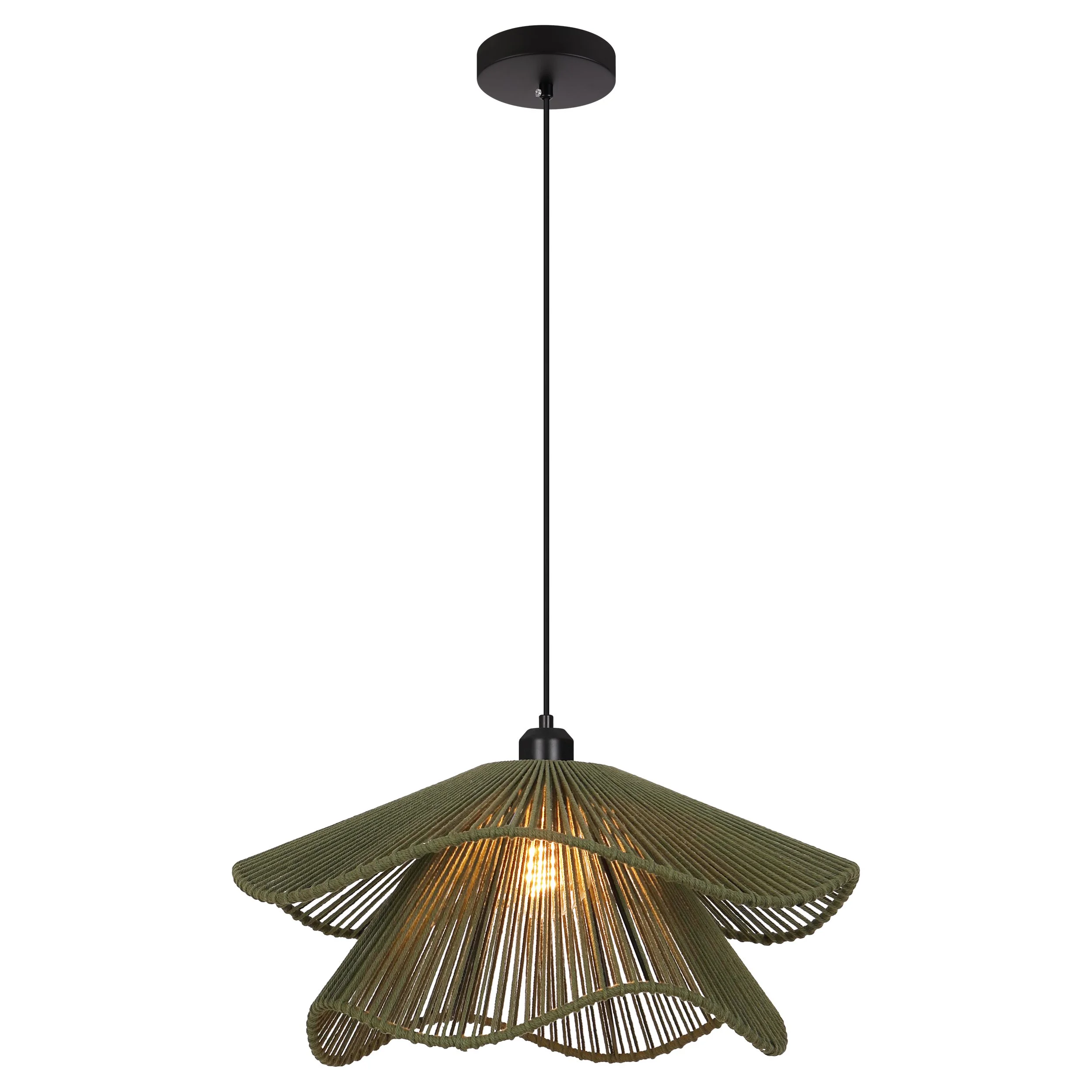 Handwoven Cotton Rope Wave Pendant Light