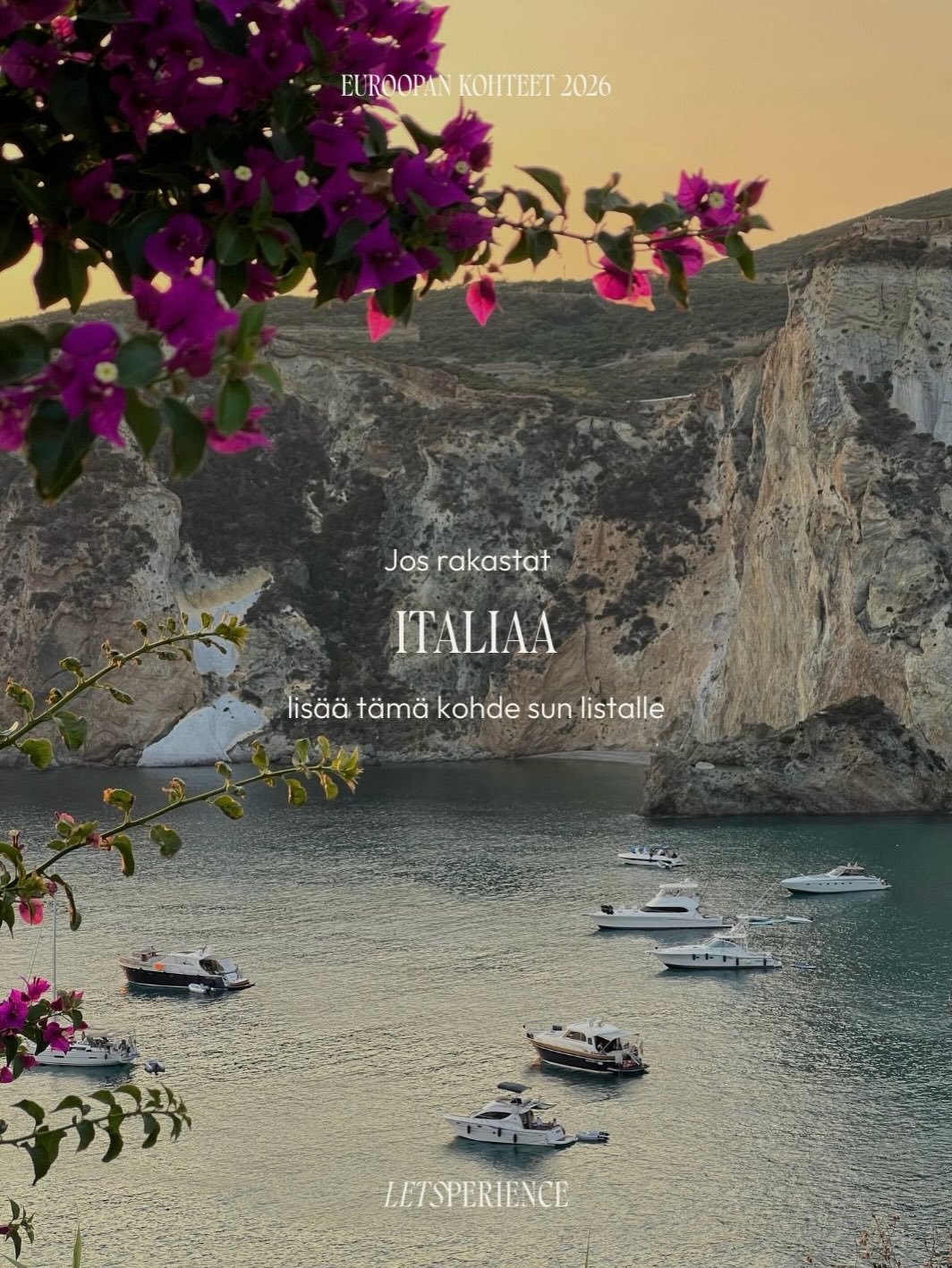 Osa 12 | Matkavinkkimaanantai 🇮🇹 Ponza ei huuda huomiota &ndash; ja juuri siksi se on niin erityinen.

Pastelliv&auml;risi&auml; taloja, kristallinkirkasta vett&auml;, piilotettuja poukamia ja rauhallista tunnelmaa. Tallenna t&auml;&auml; paikka my