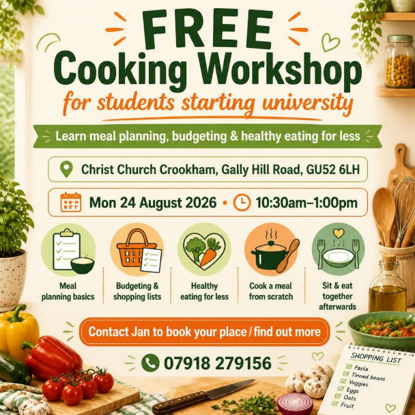 Free cooking workshop for students