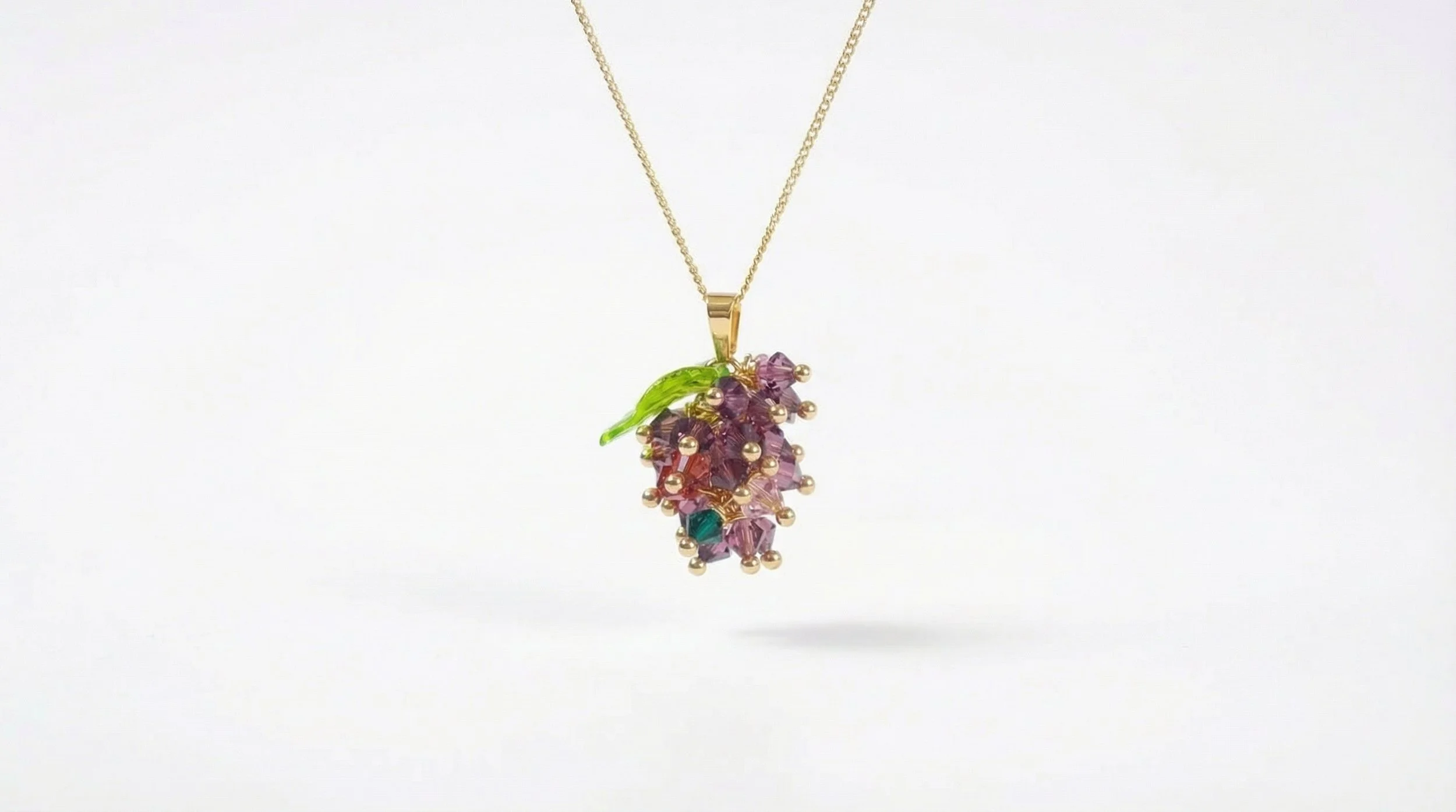 Midnight Berry in Gold Necklace