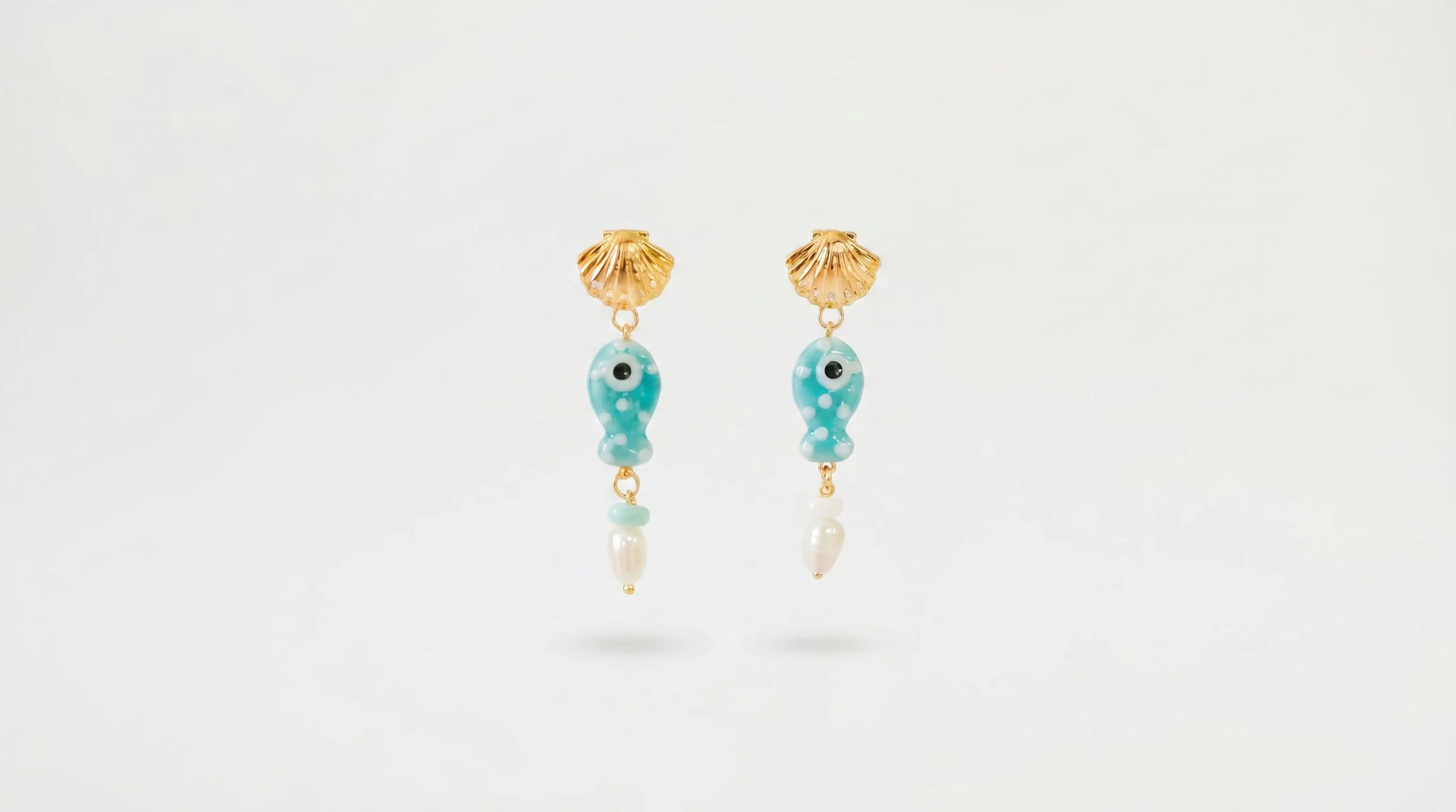 Seafoam Fish Earrings