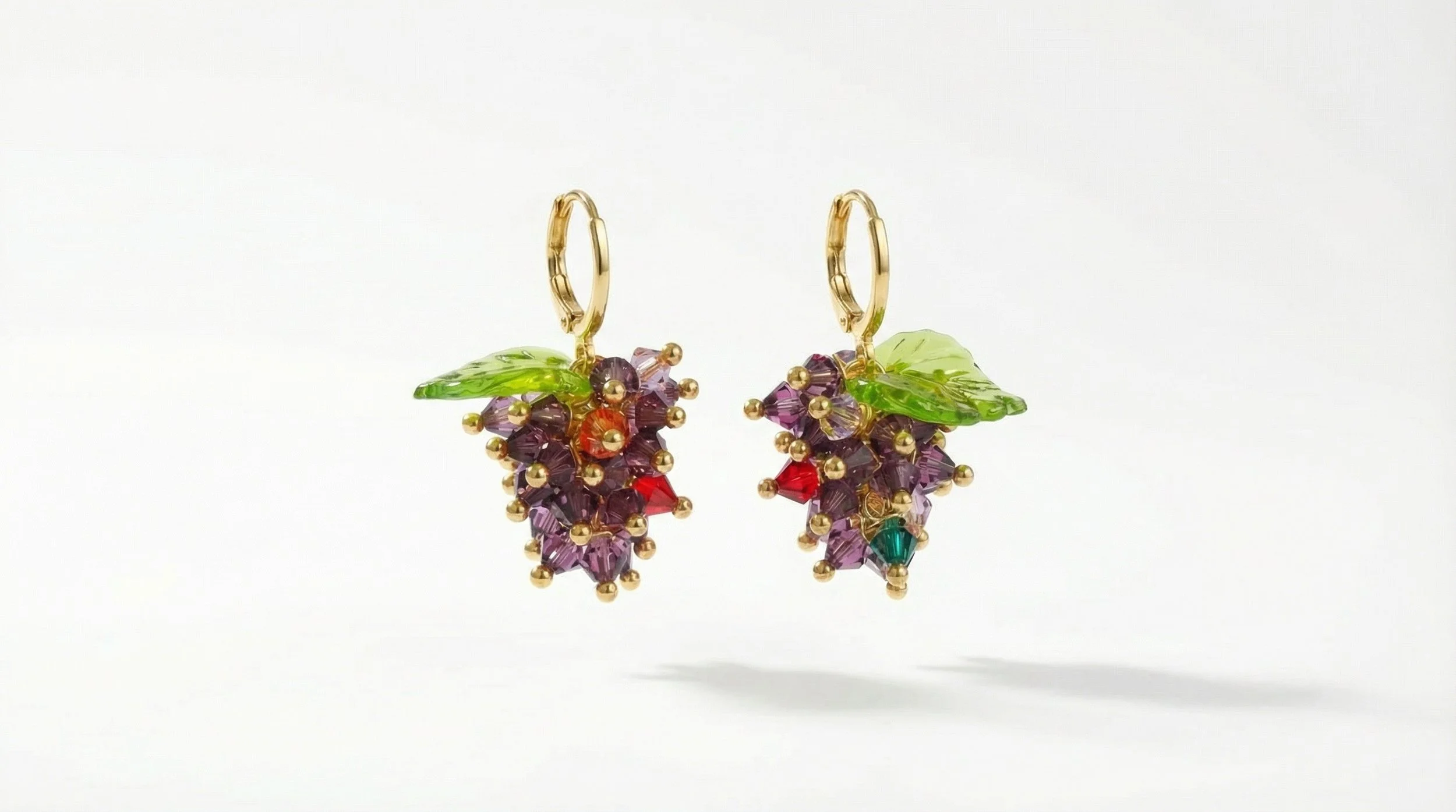 Midnight Berries Earrings in Gold