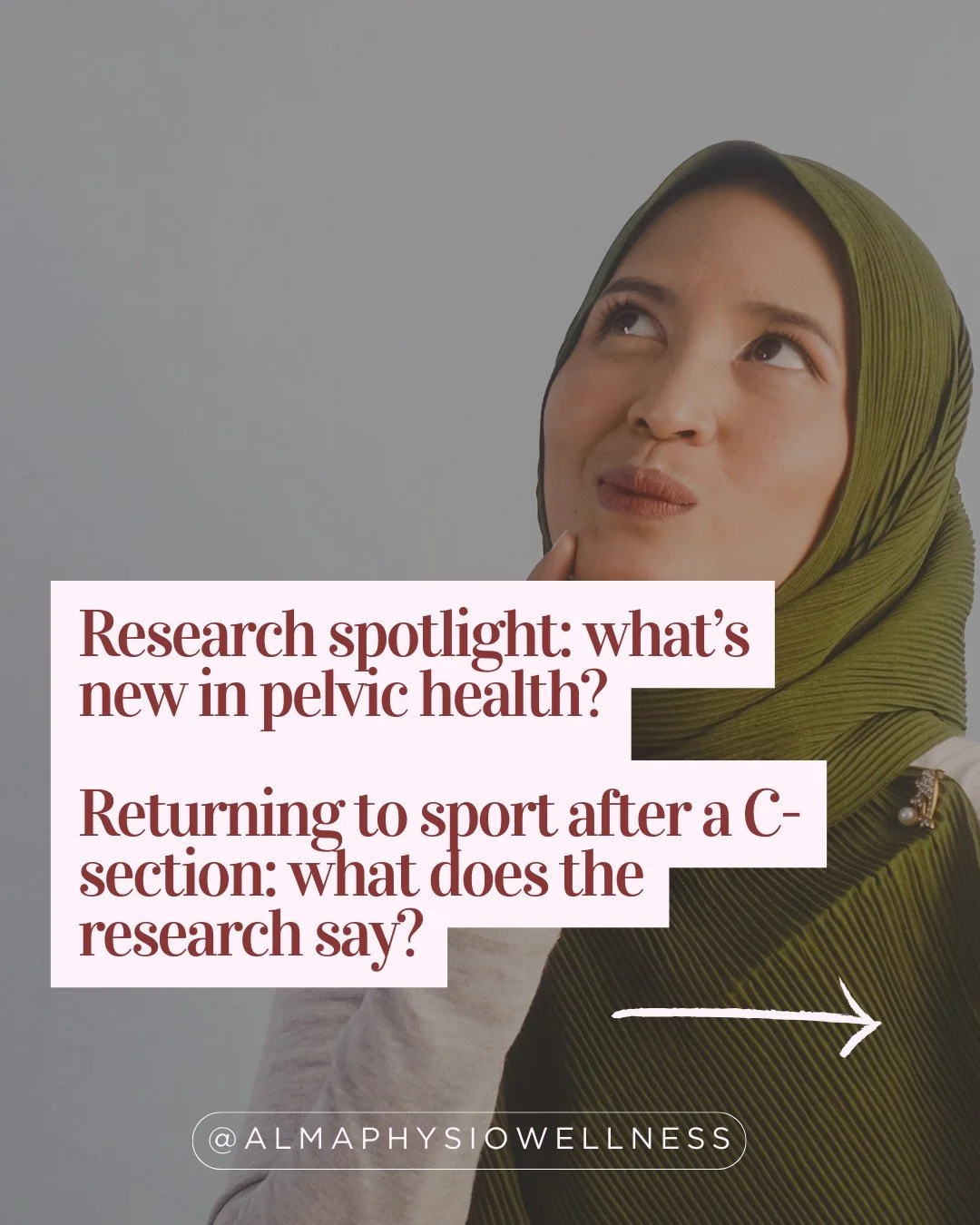 RESEARCH SPOTLIGHT 🔍⁠
⁠
Keeping up to date with current research is a core part of how we practise at Alma.⁠
⁠
This month, we delved into returning to exercise after a C-section. Since this is a relatively new field, there&rsquo;s really limited evi