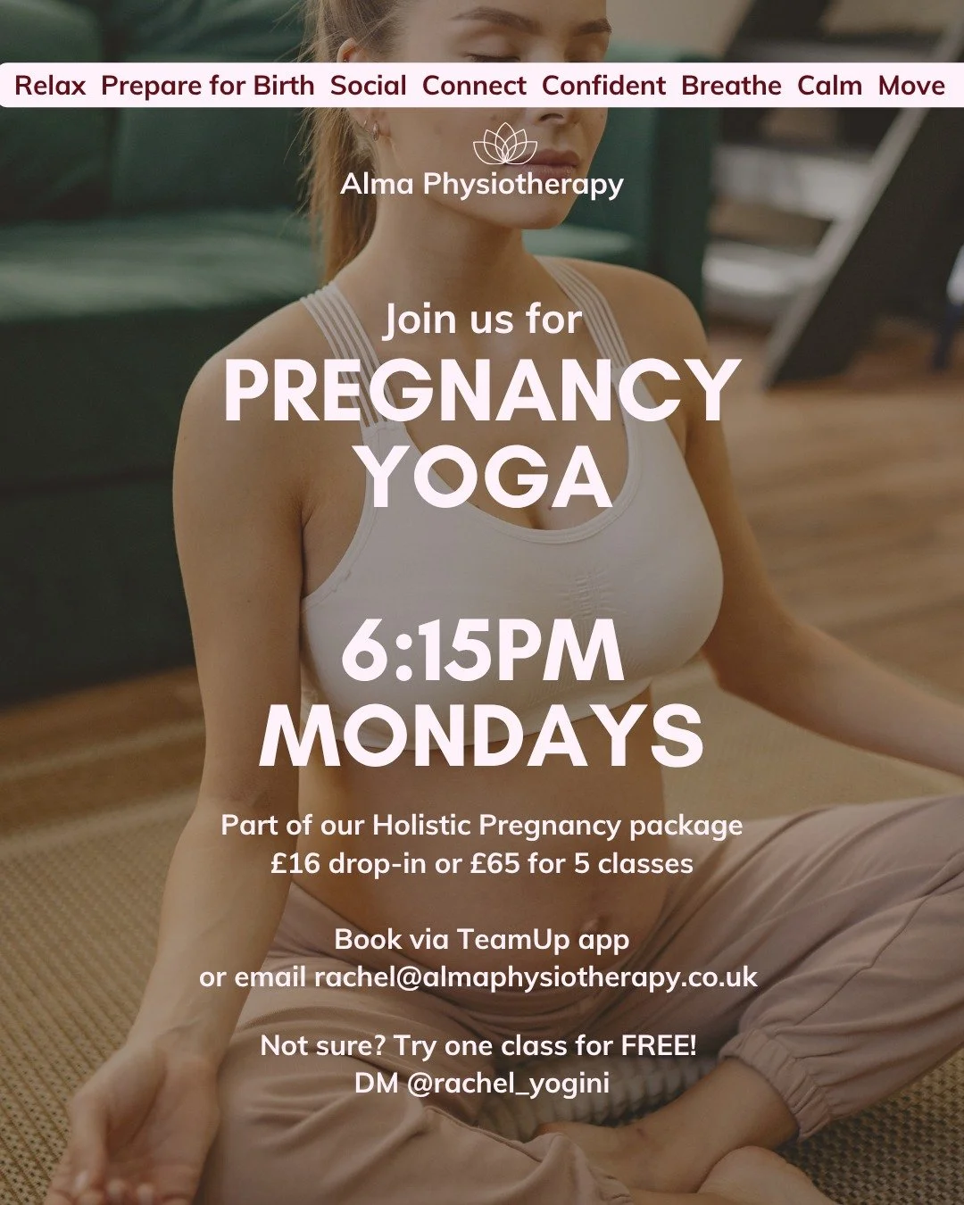 BRISTOL MAMAS-TO-BE, COME JOIN US FOR YOGA 🌸
⁠
Pregnancy is a unique journey, and for many, it can be physically and emotionally demanding. We believe that feeling supported, informed, and connected to your body during this time really matters. 🤍🤰
