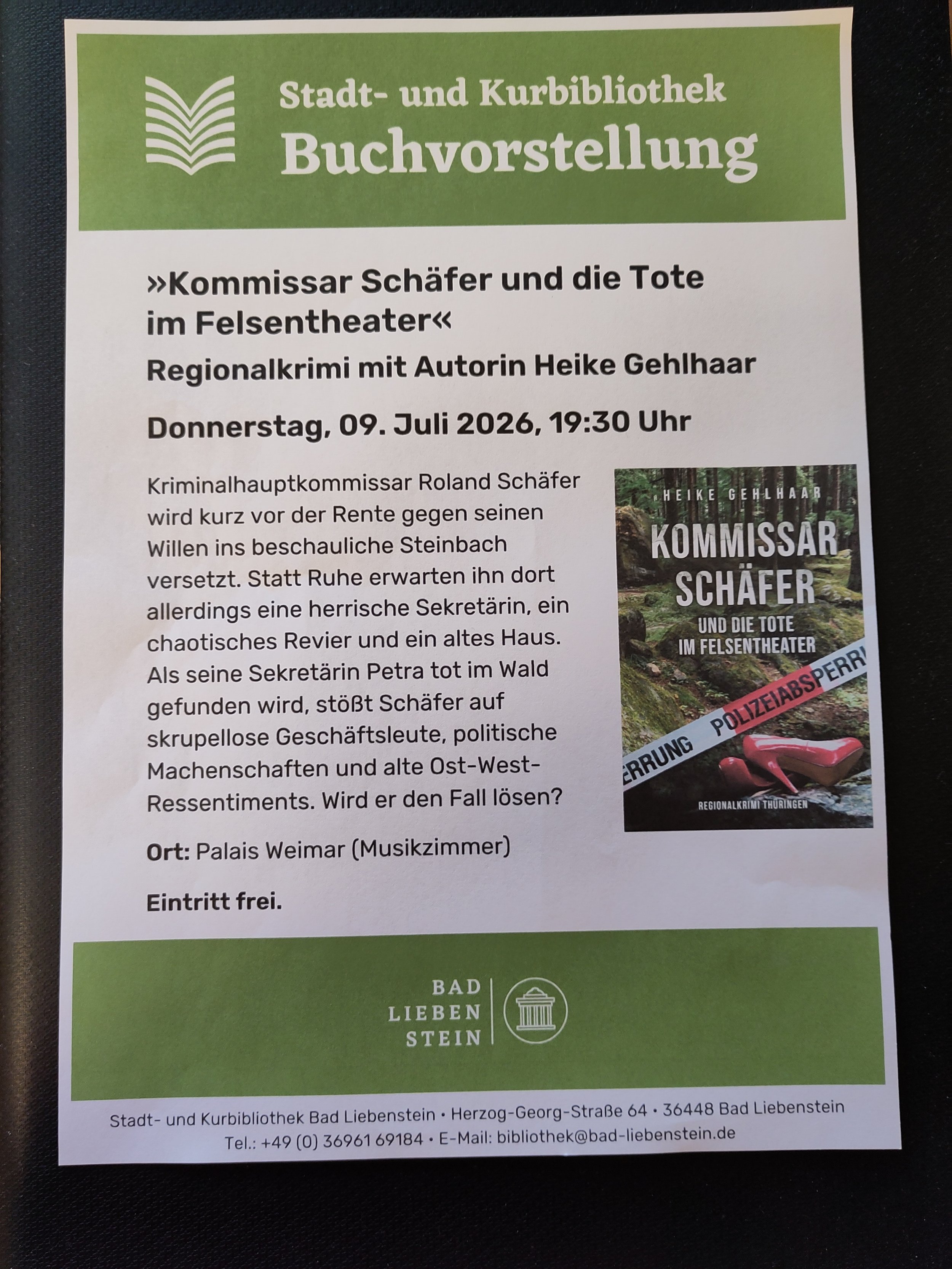 Lesung in Bad Liebenstein …