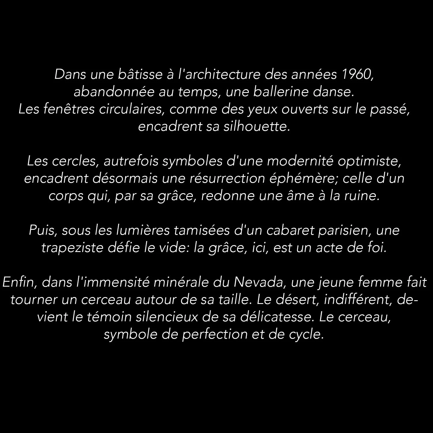 Cercles ° Texte de présentation