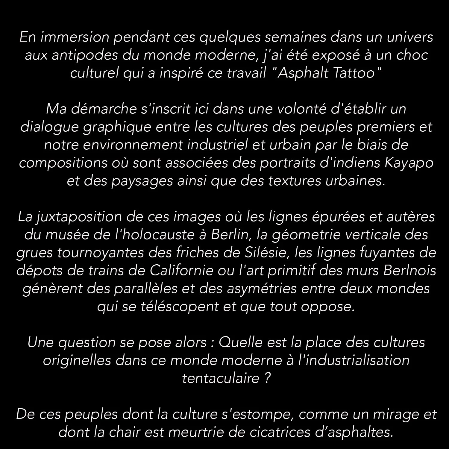 Asphalt Tattoo ° Texte de présentation