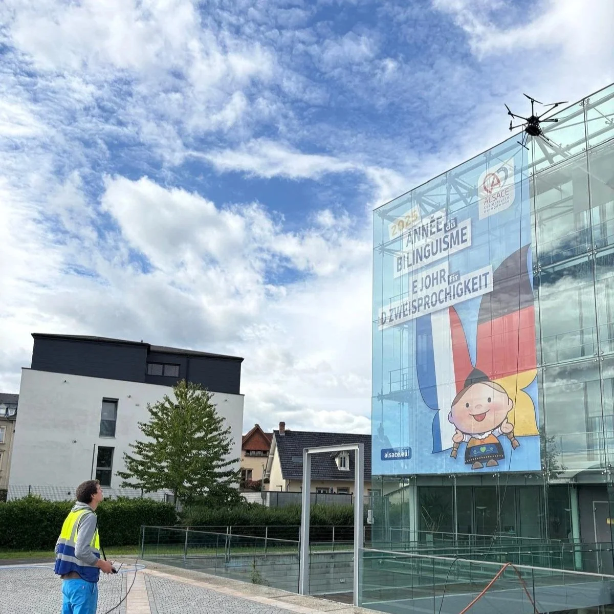 Nettoyage de la CEA de Colmar par drone