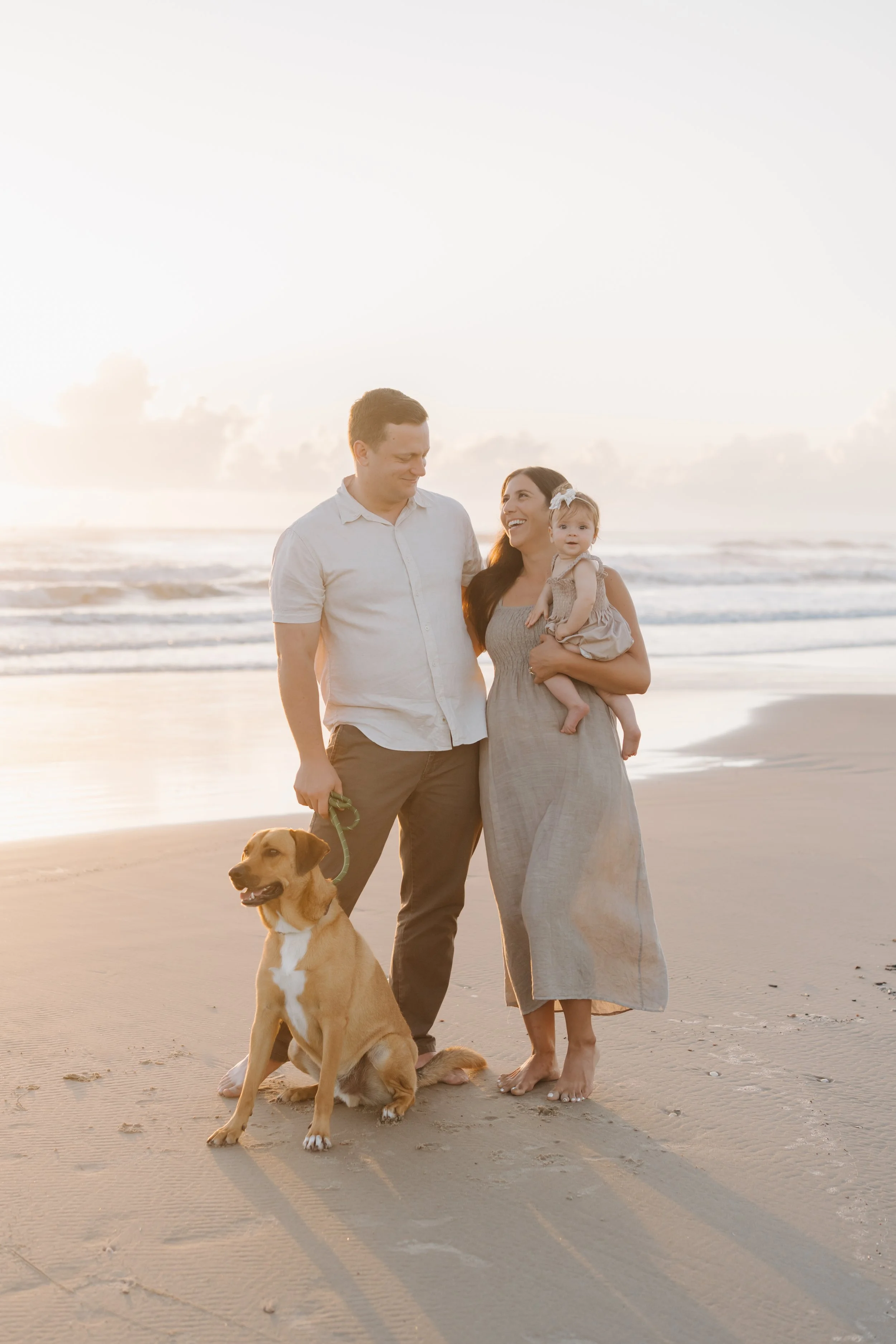 Beatiful sunrise morning family session in South Padre Island
