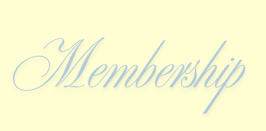 The word 'Membership' written in elegant, light blue cursive font on a pale yellow background.