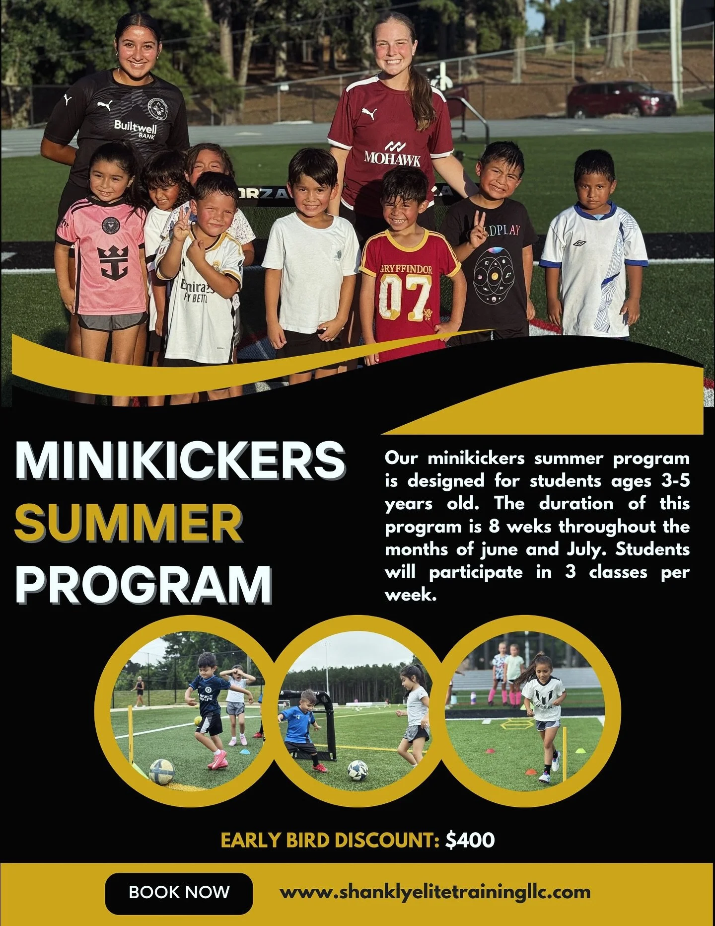 Registration is now open for our MINI-KICKERS summer program 2026! ⚽️

This program is designed for students ages 3-5 years old.

The duration of this program is 8 weeks throughout the months of June and July 🗓️

Students will participate in 3 class