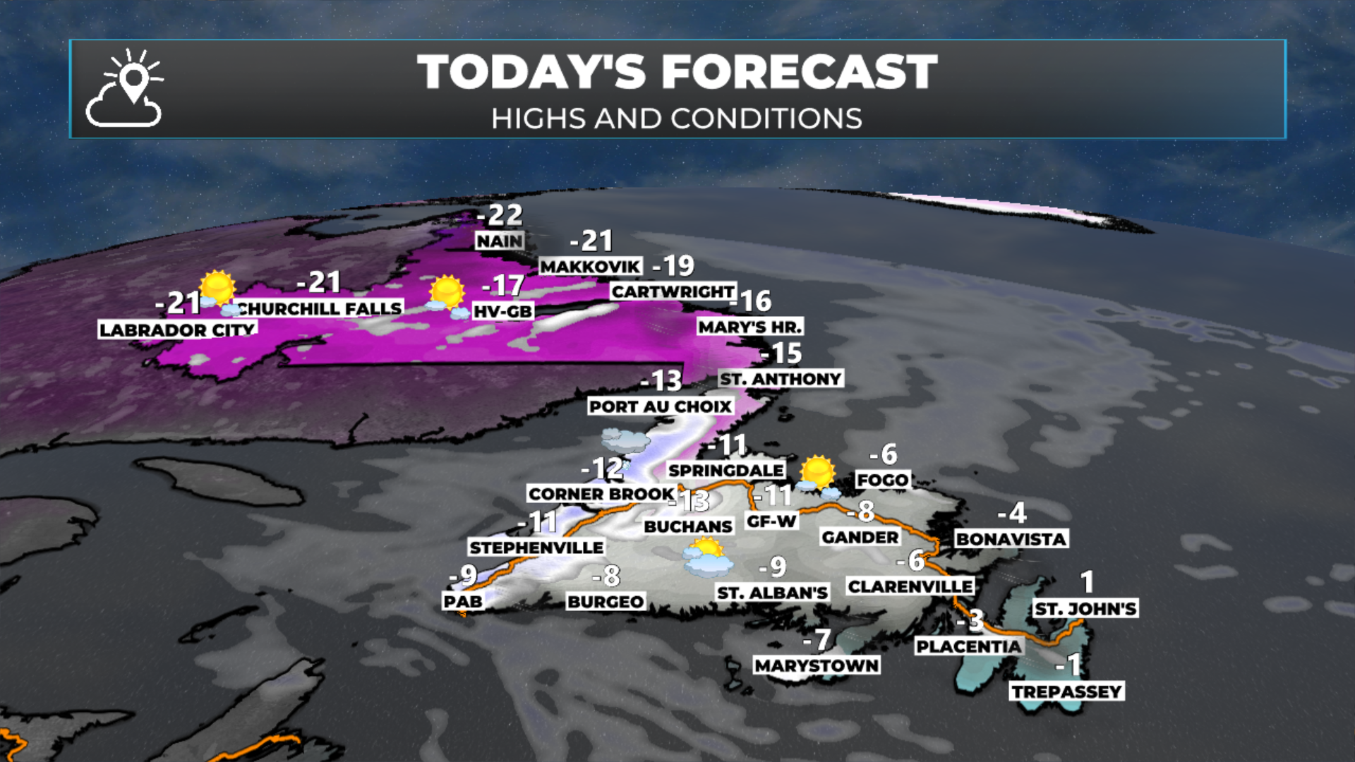 Today’s forecast for Newfoundland and Labrador - March 2, 2026