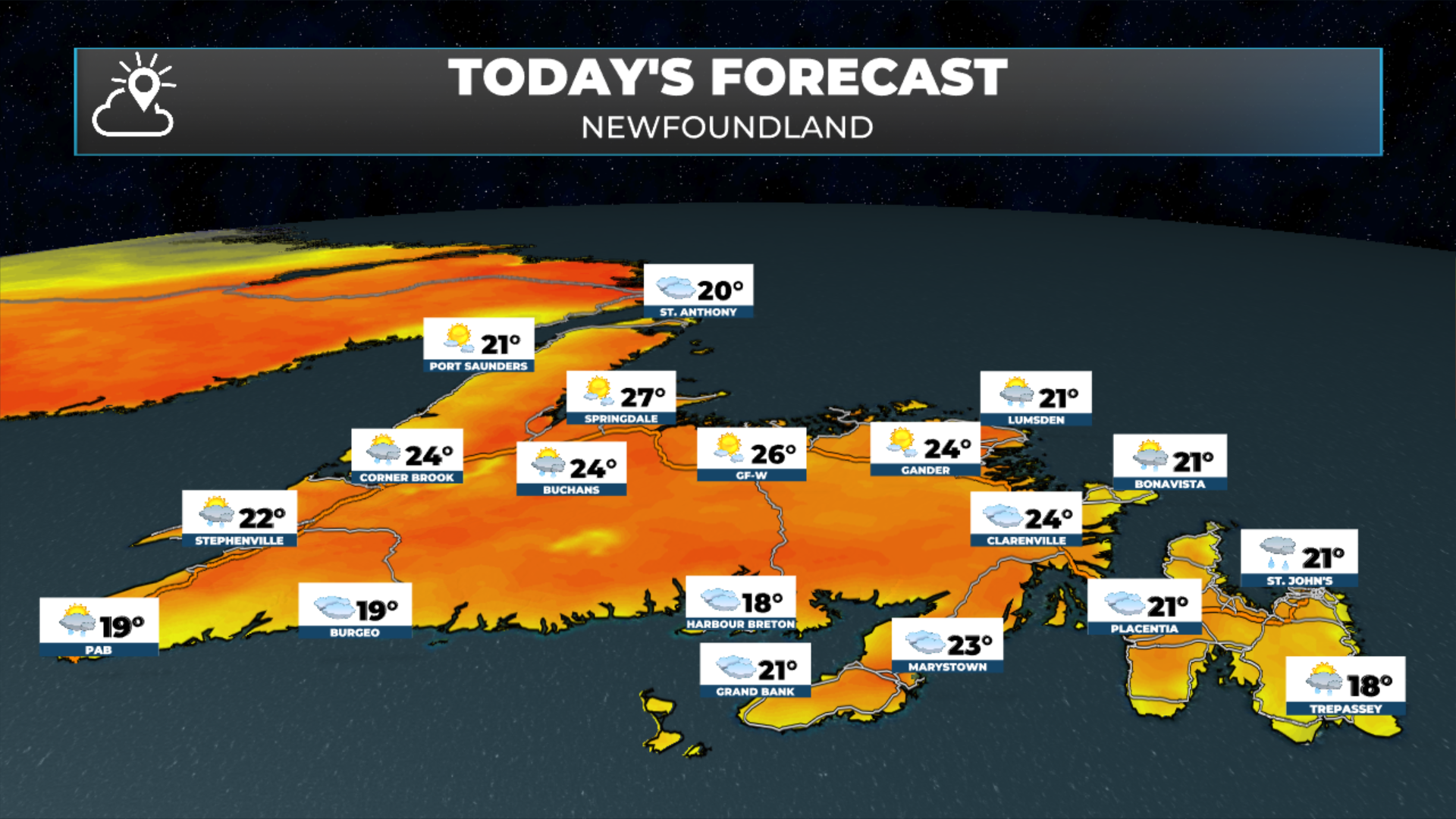 Today’s forecast for Newfoundland - August 11, 2026