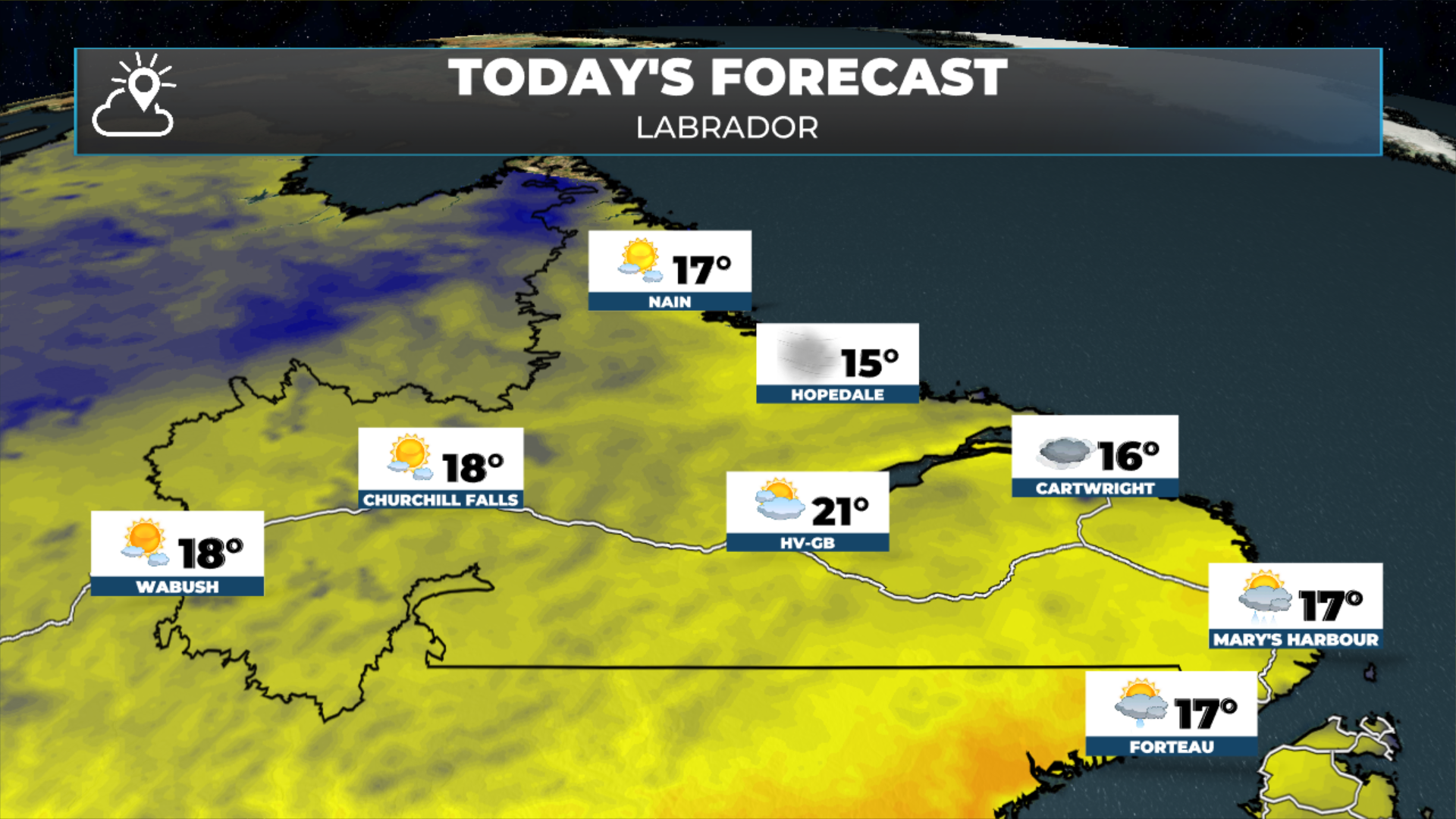 Labrador’s forecast for today - August 15, 2026.