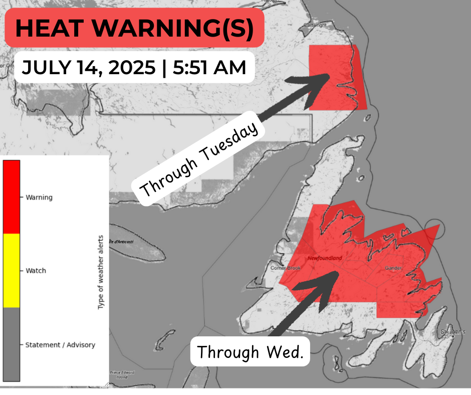 Heat Warnings and Thunderstorms Highlight Monday’s forecast