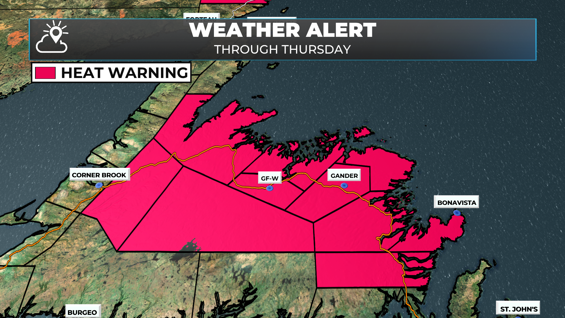 Monday evening’s forecast — Hot weather sticks around on the Island, cools a bit in Labrador