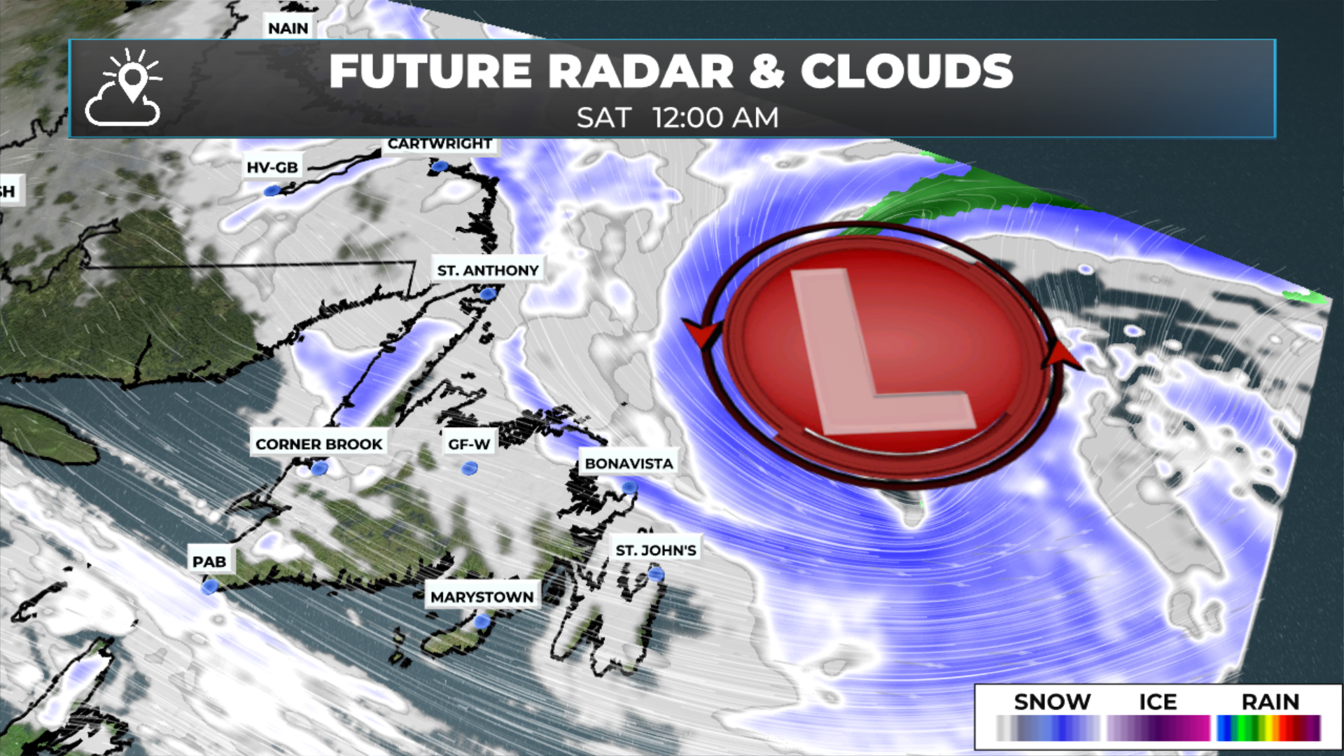 High winds and snowfall continue across part of NL into early Saturday