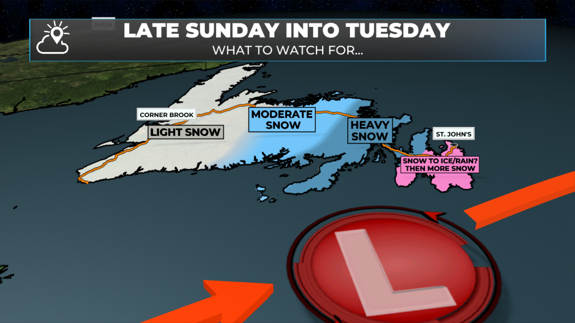 As One Storm Wraps Up in Labrador, Another Targets Eastern Newfoundland Sunday Night
