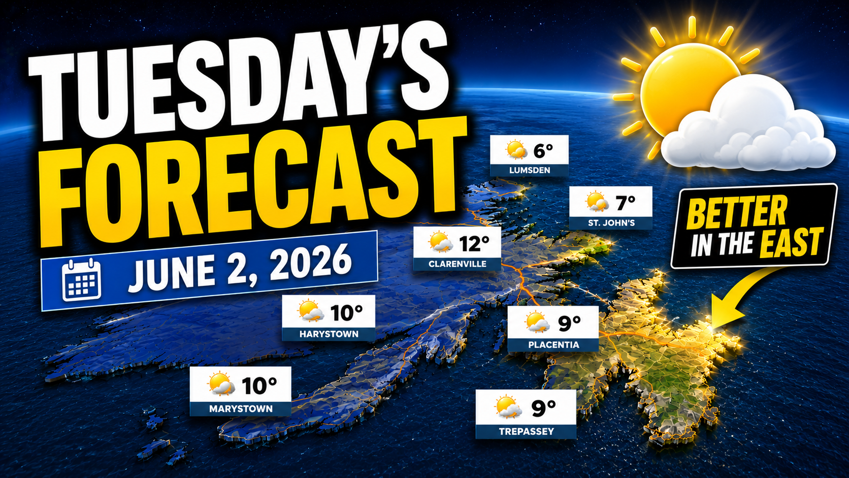 Finally, a Break From the Messy Weather Across Eastern and Central Newfoundland!