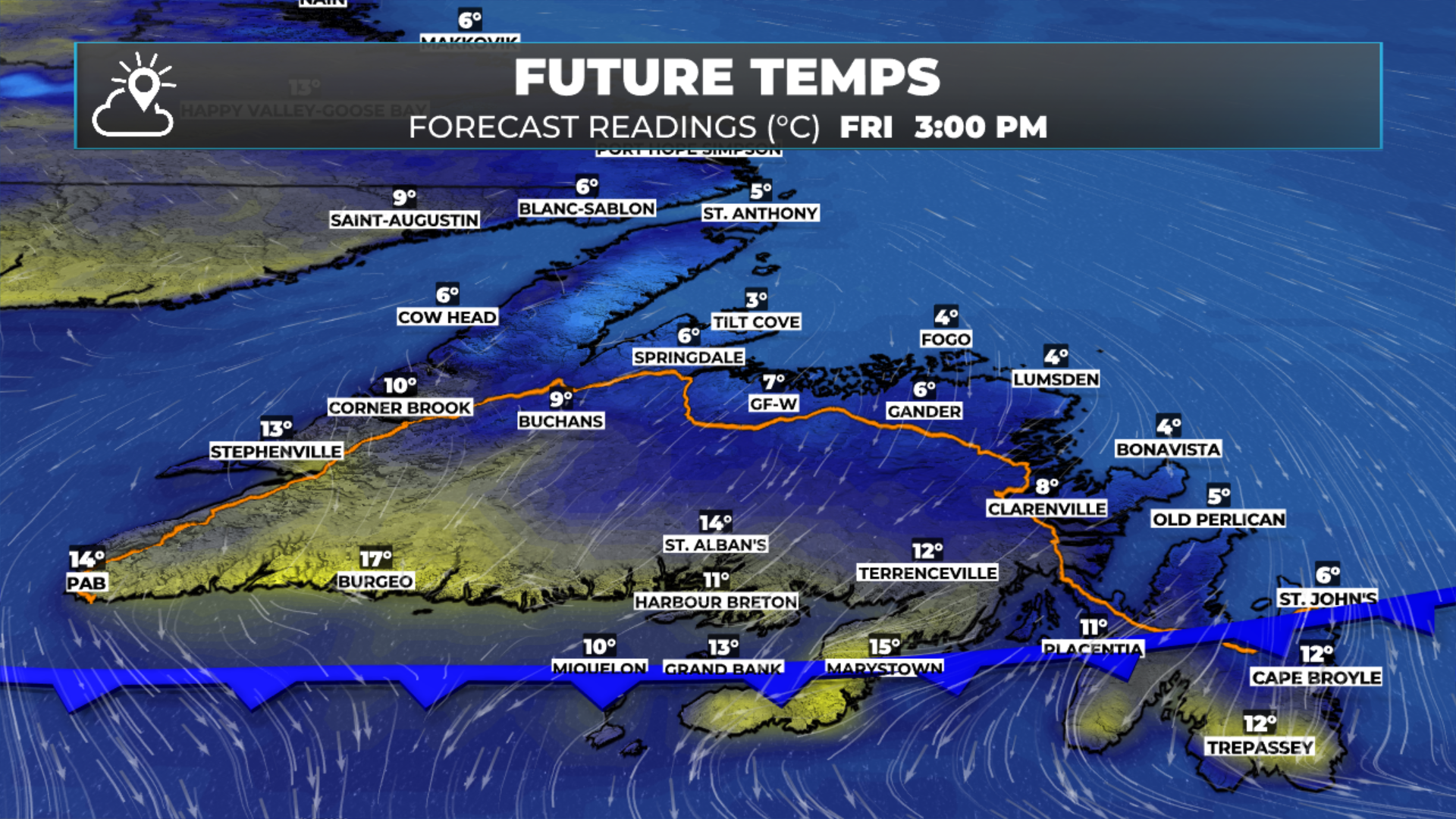 Cooler Air Returns to Newfoundland Friday Thanks to Potent Cold Front