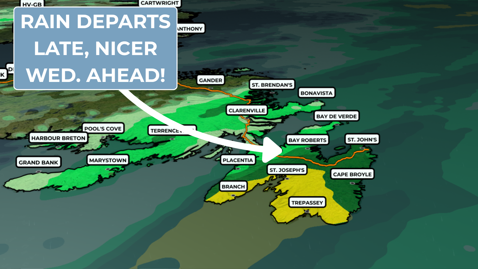 Heavy Rain Moves East Tonight, Much Nicer Wednesday Ahead