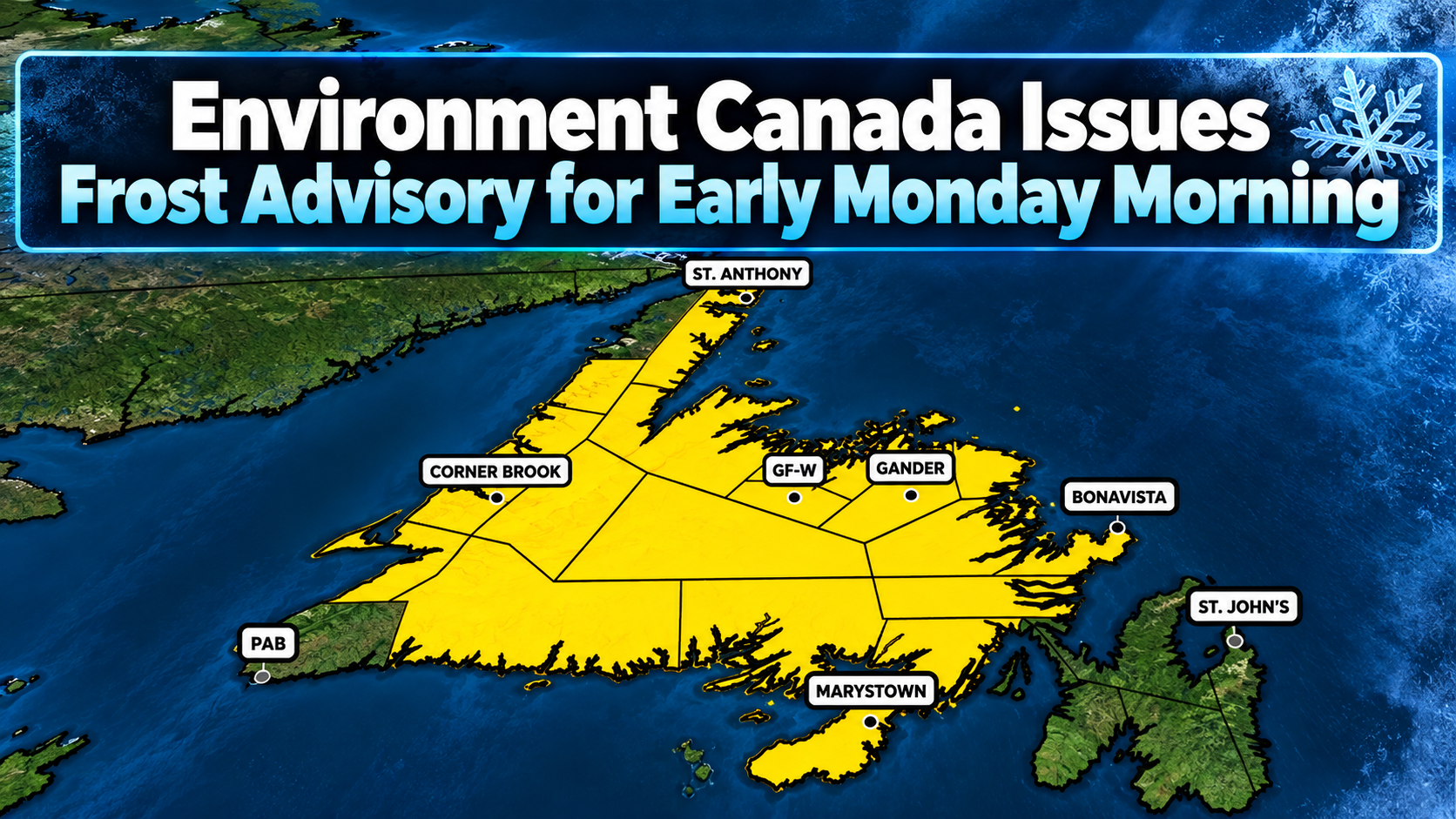 Environment Canada Issues Frost Advisory for Early Monday Morning