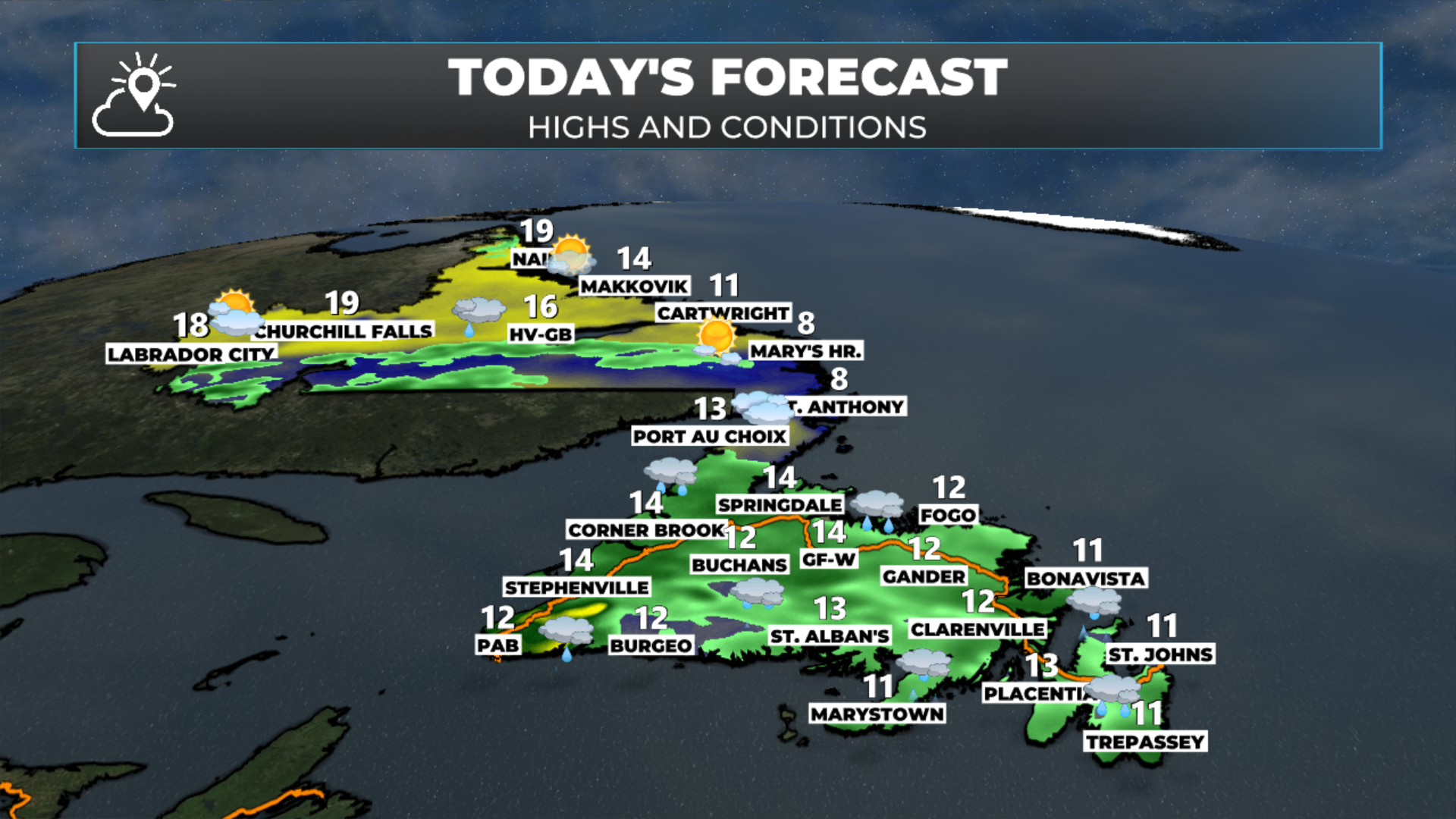 NL's forecast for today - June 24, 2026.