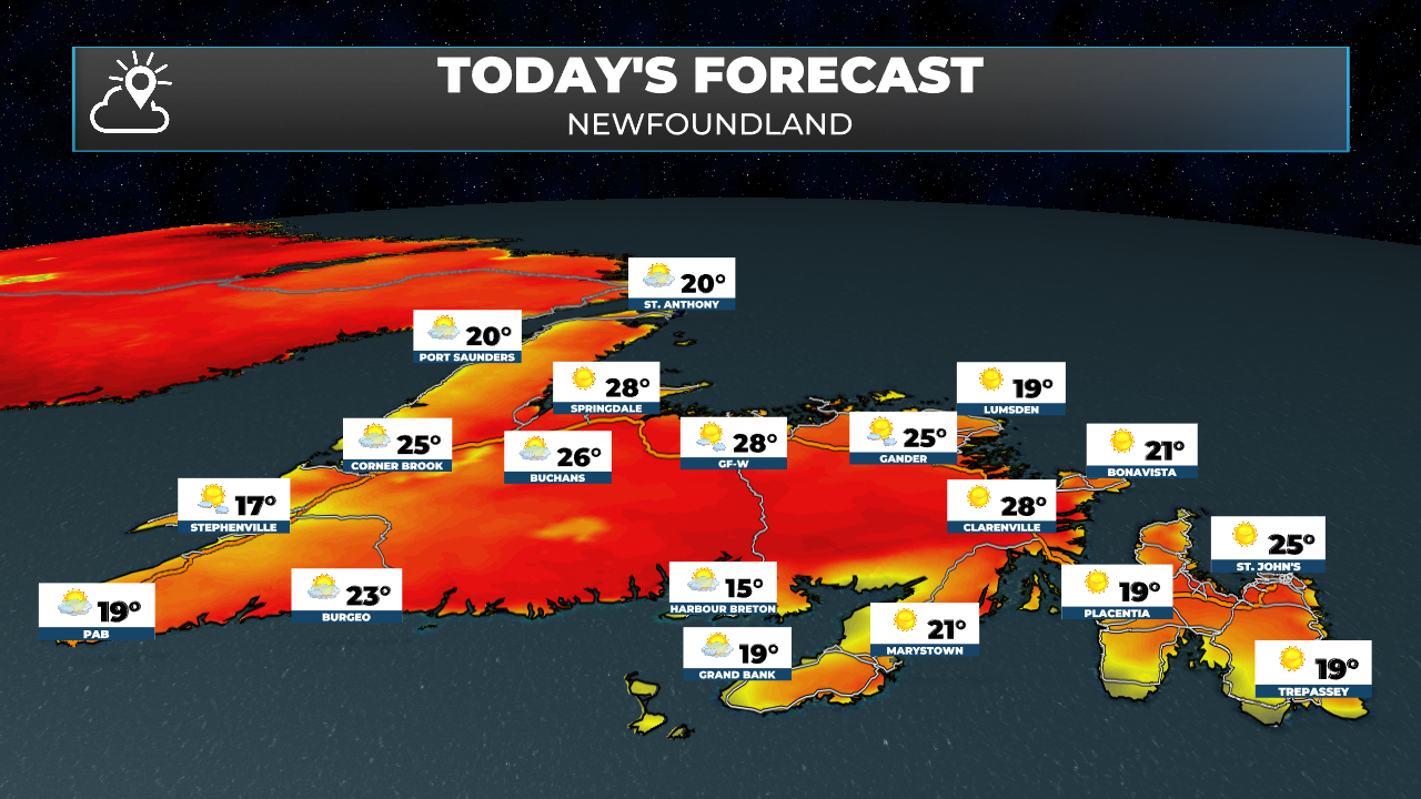 Newfoundland’s forecast for today — July 7, 2026.