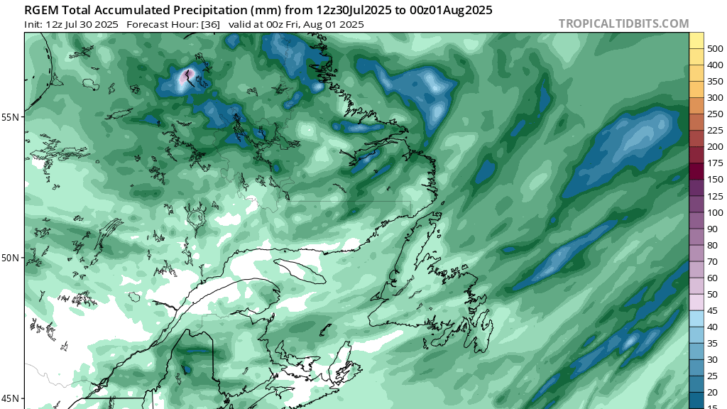 The warmth continues on the Island while damp weather takes hold in Labrador