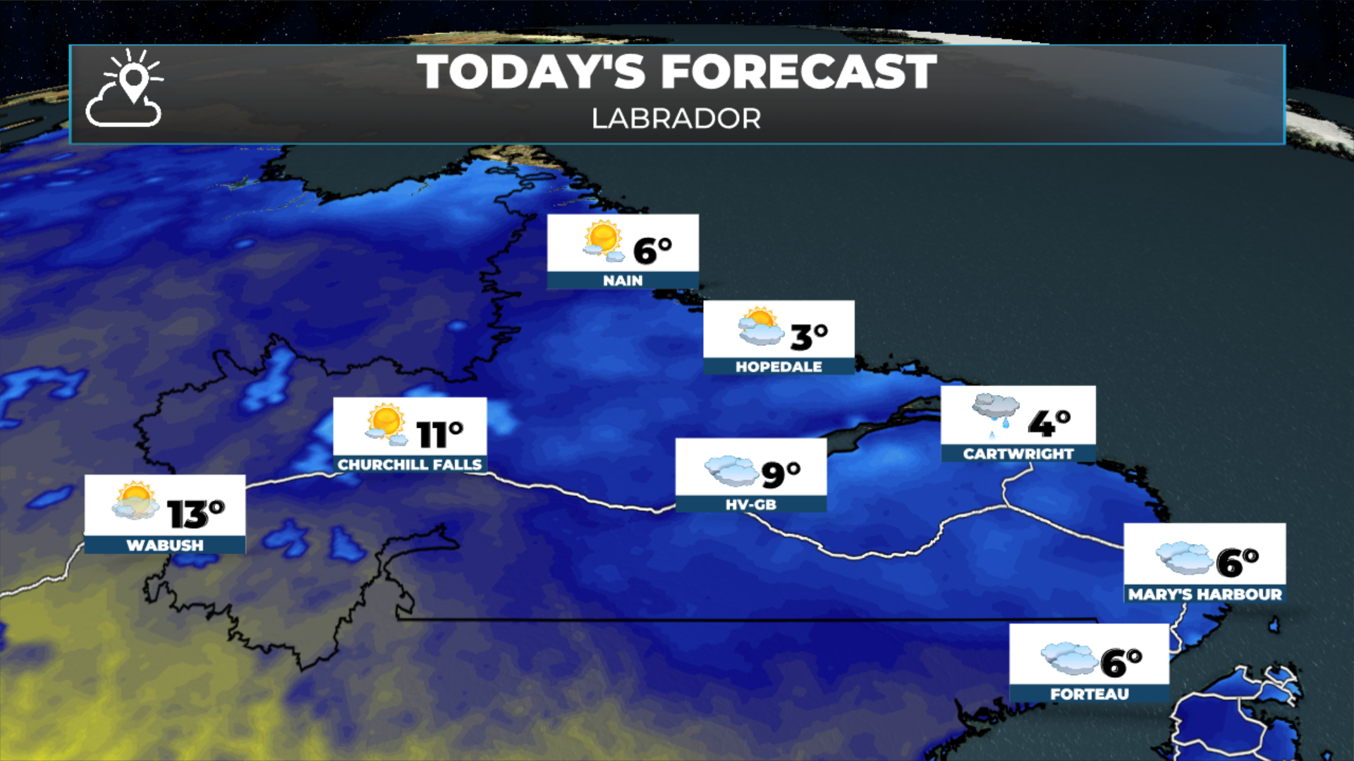 Labrador's forecast for today - June 1, 2026.