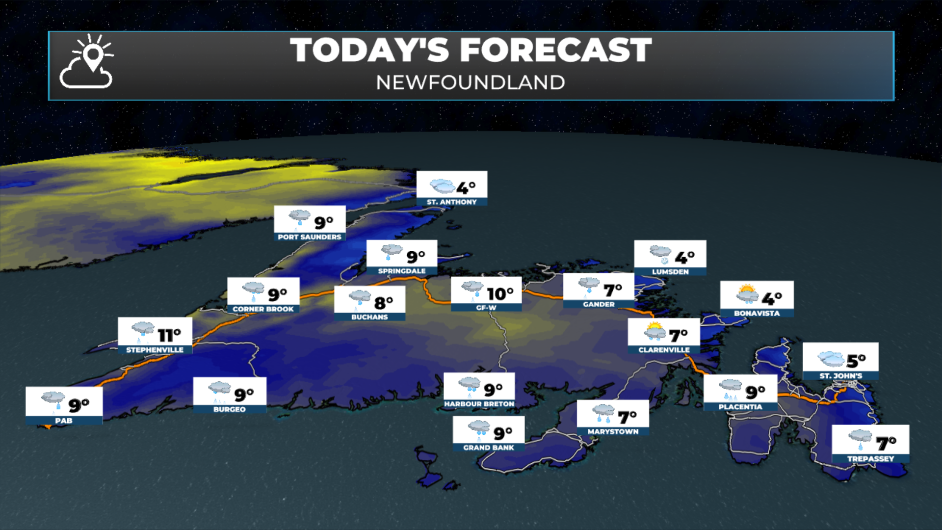 Newfoundland's forecast for today - May 26, 2026