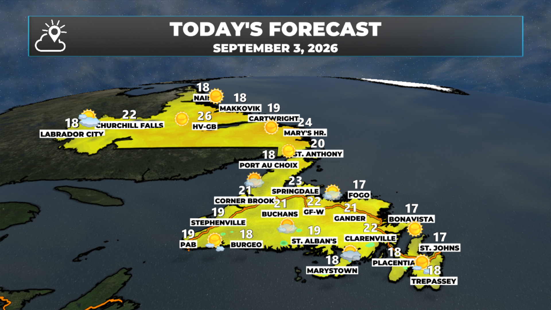 NL’s forecast for today - September 3, 2026.