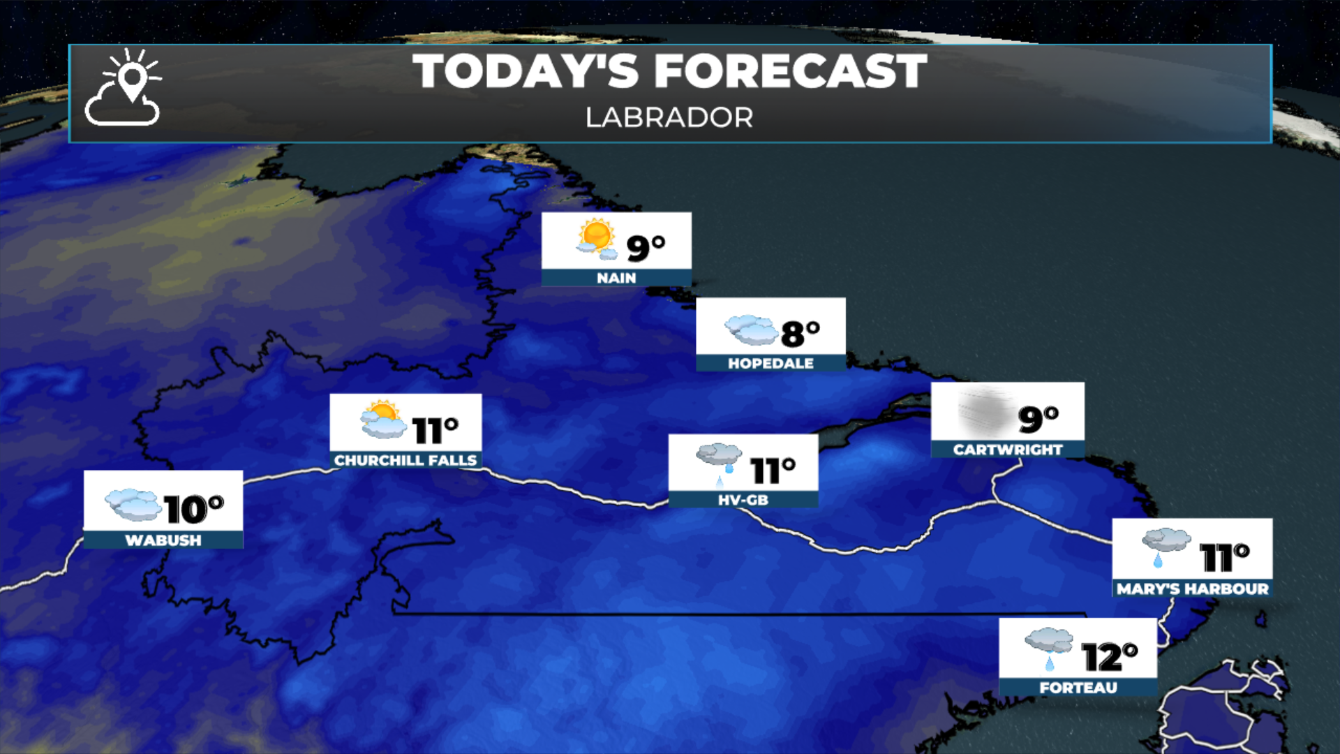 Labrador's forecast for today. September 8, 2026