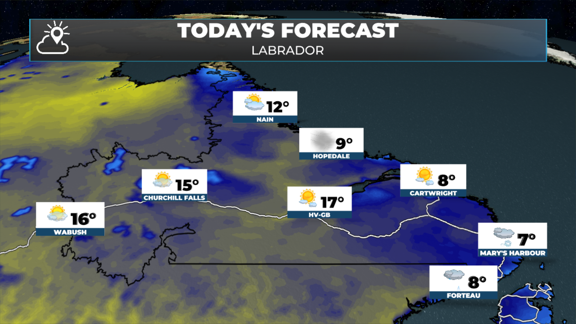 Labrador's forecast for today - June 5, 2026.