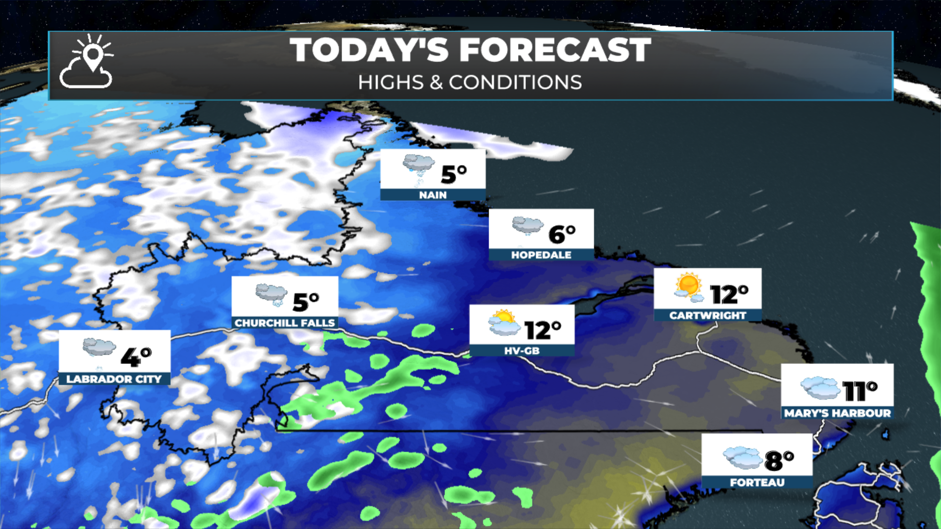 Labrador’s forecast for today, May 8, 2026.