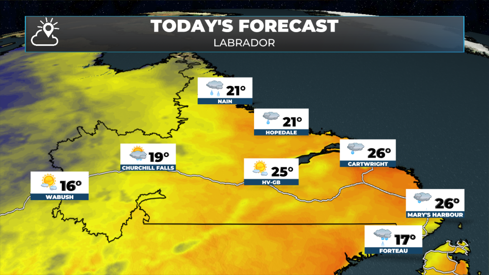 Labrador's forecast today - August 20, 2026