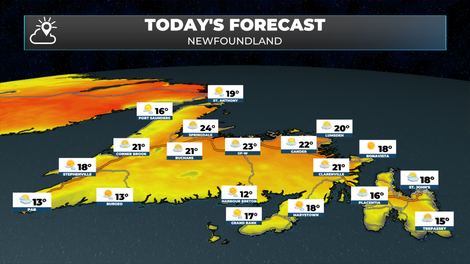 Newfoundland’s forecast for today - June 26, 2026.