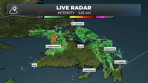 Radar loop from 5:35 AM this morning.