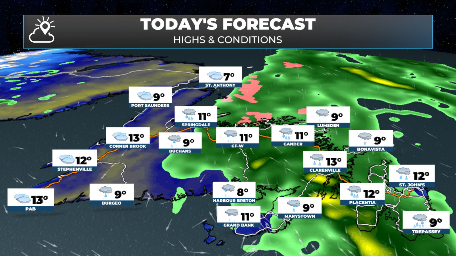 Newfoundland's forecast for May 8, 2026