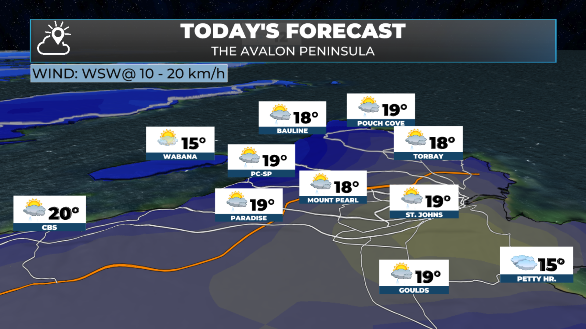 A few select high temperatures over the Avalon today - June 8, 2026