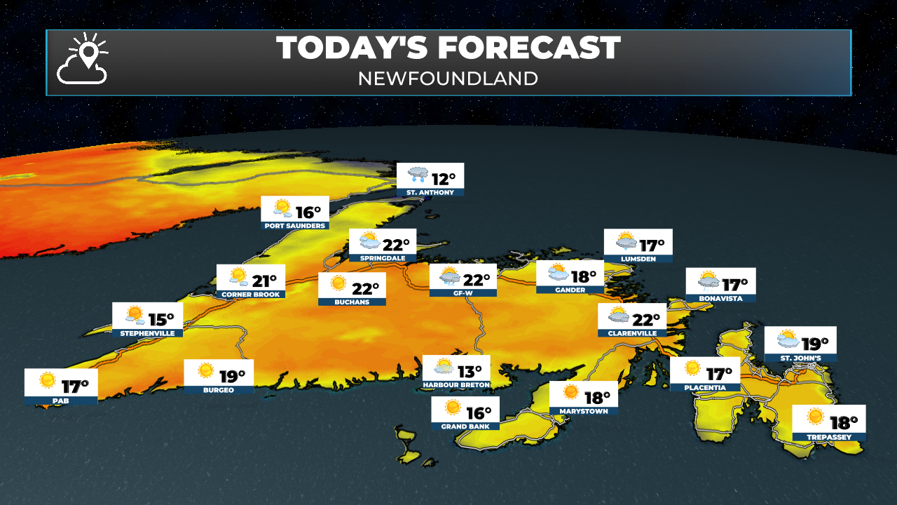 Newfoundland's forecast for today - July 6, 2026