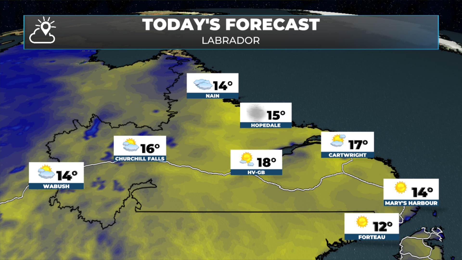 Labrador's forecast for today (September 9, 2026).