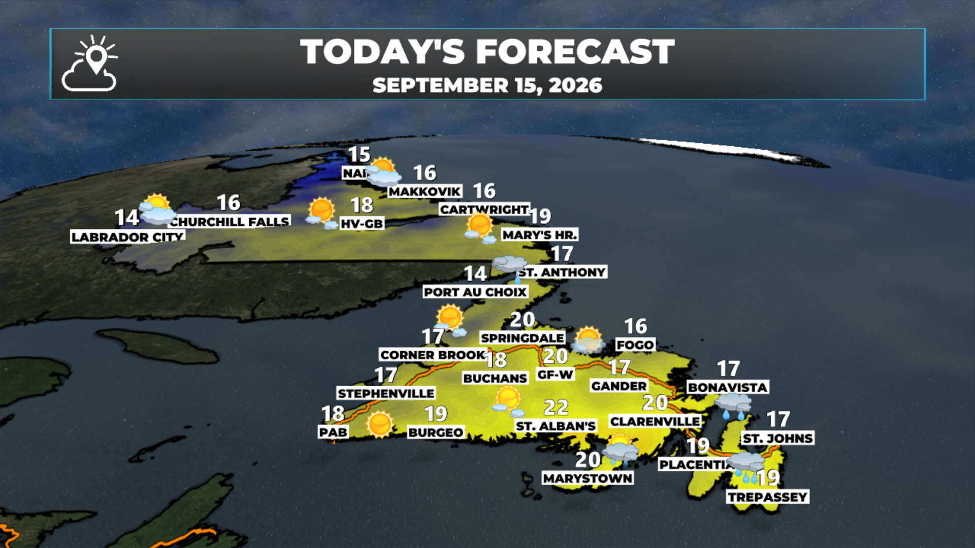 NL’s forecast for today (September 15, 2026).