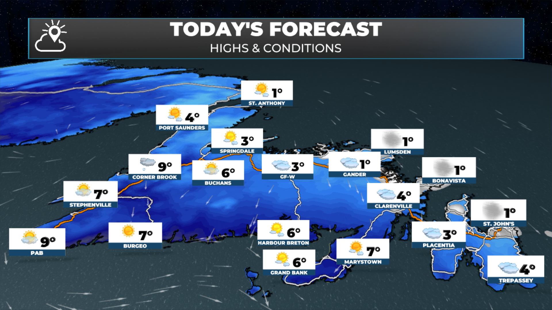 Newfoundland’s high and conditions for today — April 27, 2026.