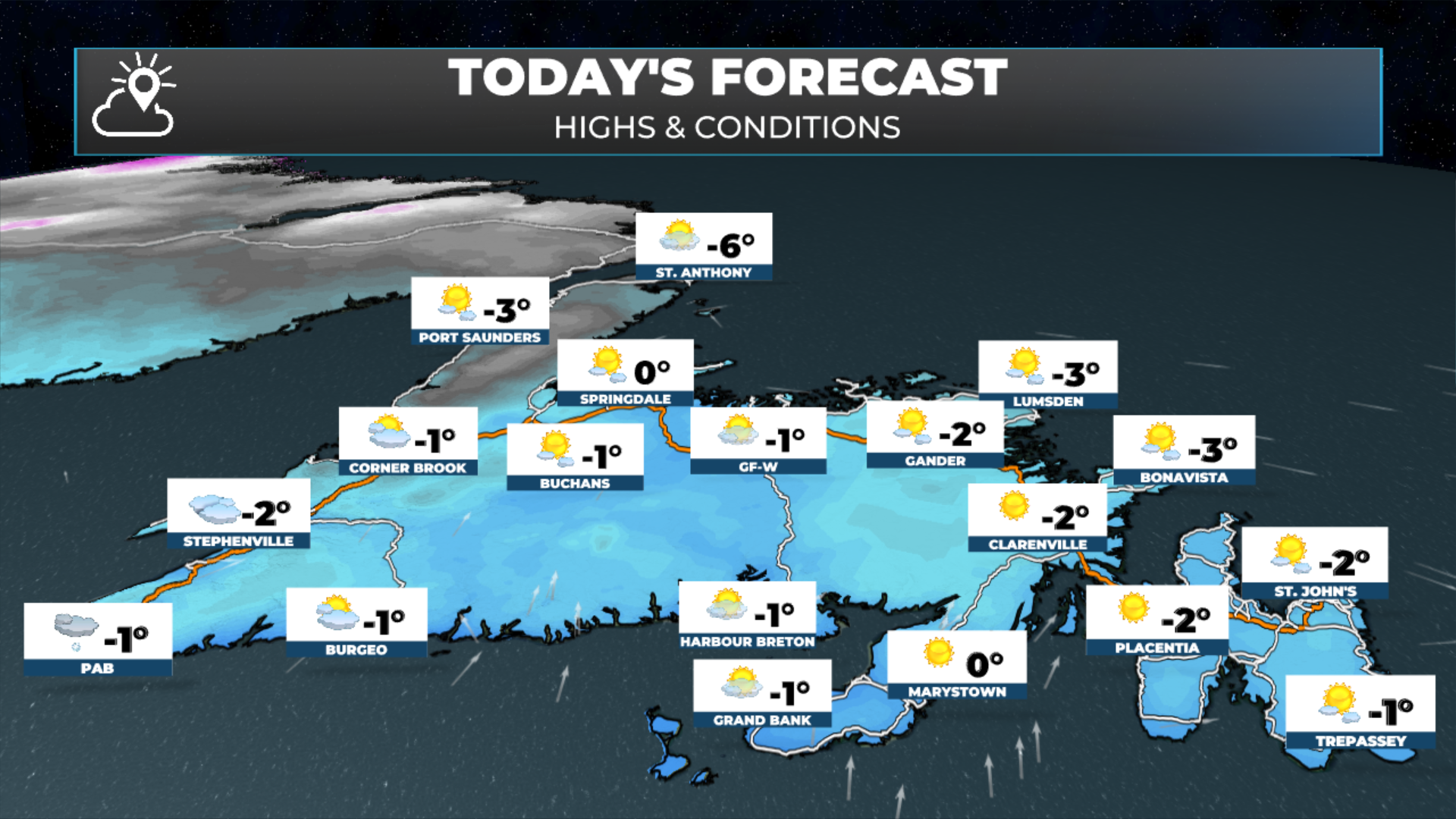 Newfoundland's forecast for today -- February 4, 2026