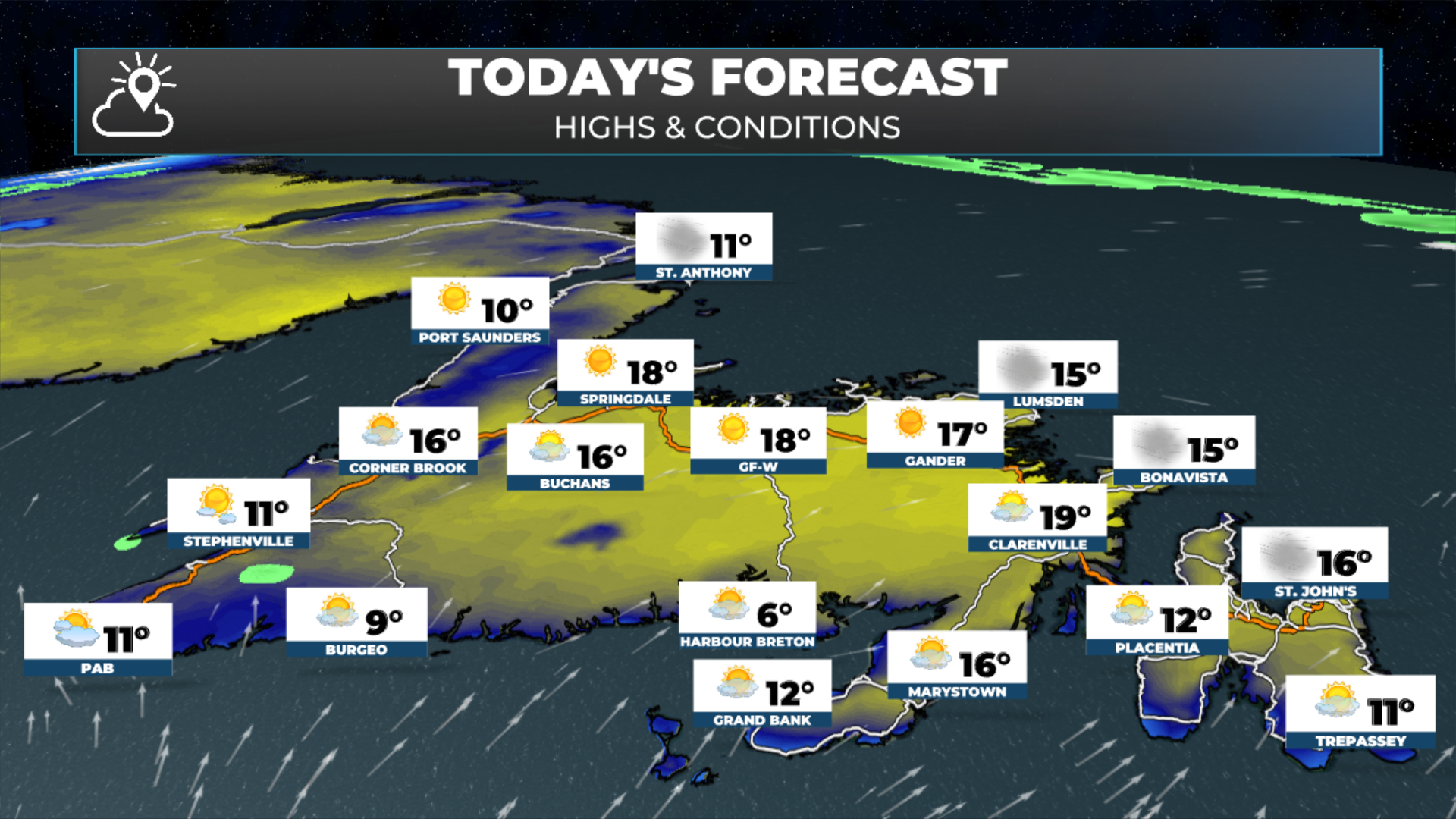 Newfoundland’s forecast for today, May 14, 2026.