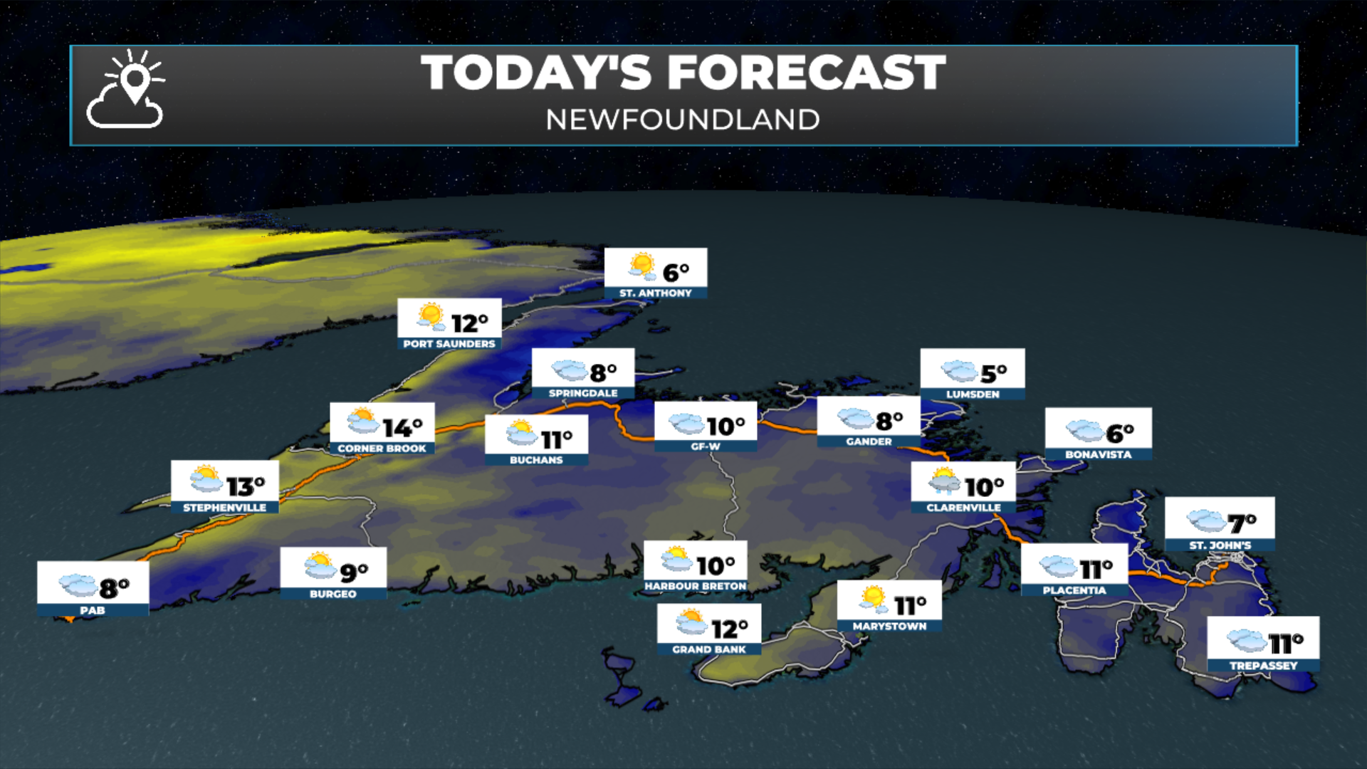 Newfoundland's forecast for today - May 27, 2026